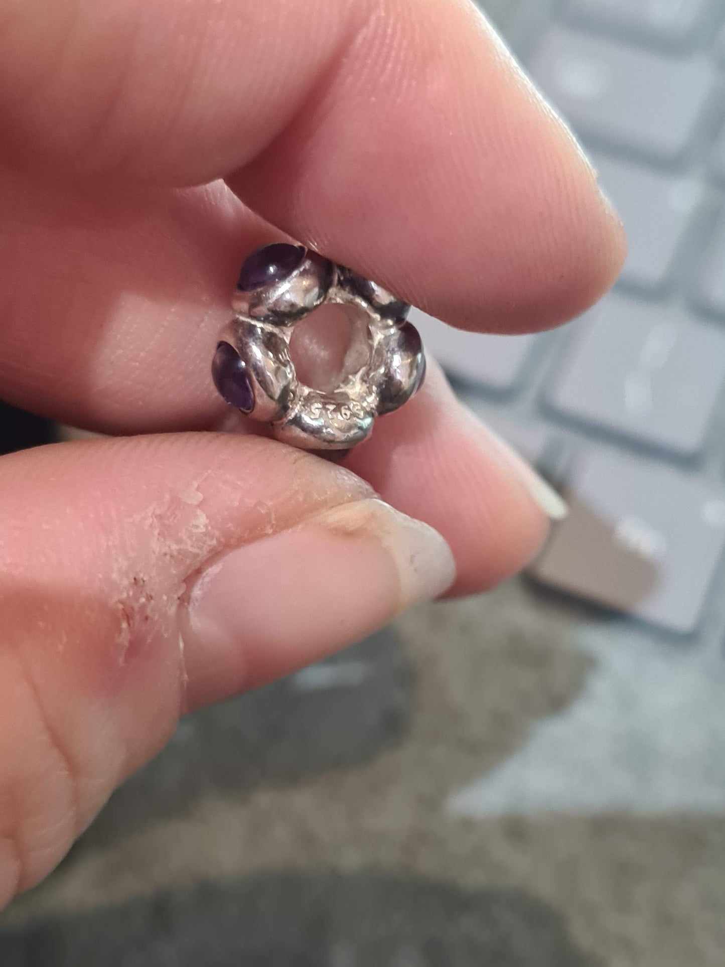 Genuine Pandora Amethyst Purple Spacer Cabochon