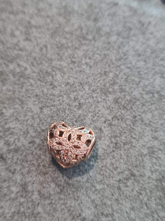 Genuine Pandora Rose Gold Pave Heart
