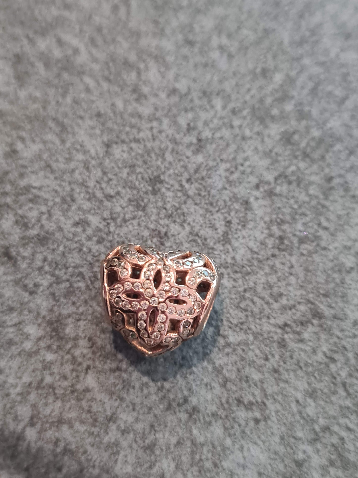 Genuine Pandora Rose Gold Pave Heart