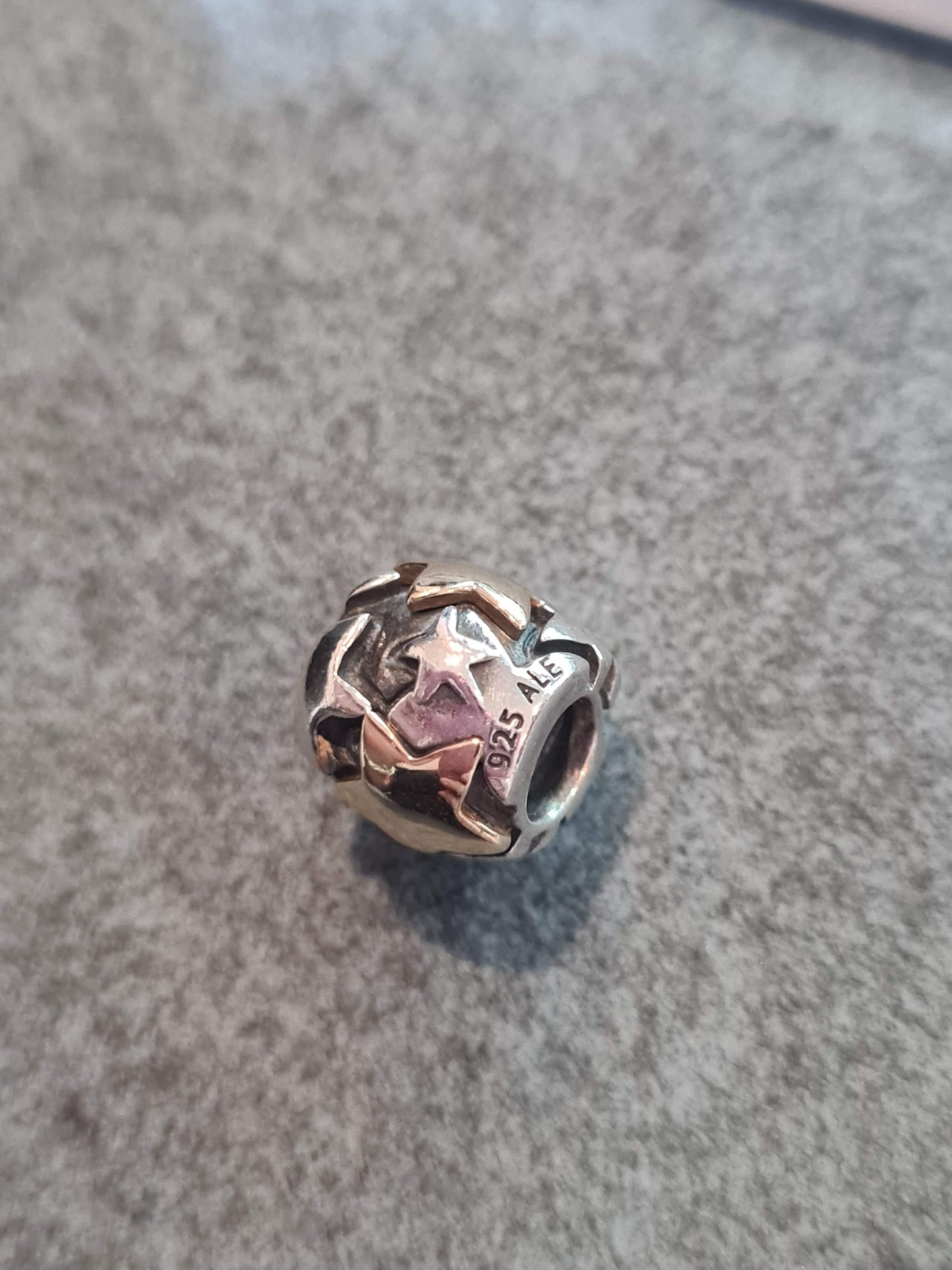 Genuine Pandora Two Tone Star Charm HTF RARE