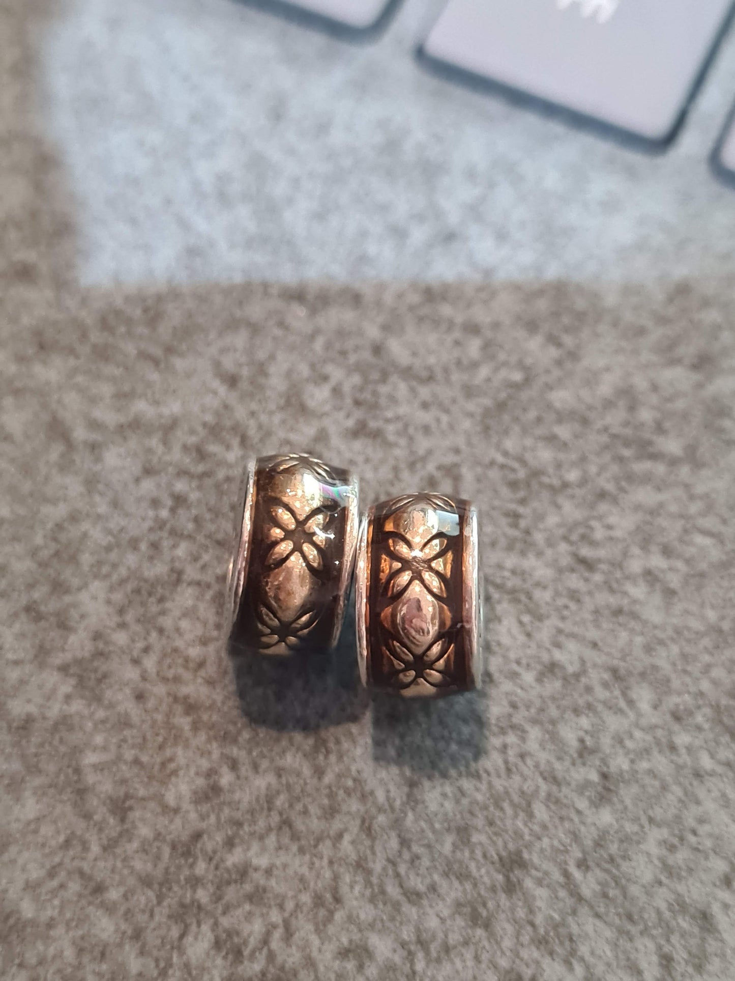 Genuine Pandora Golden Dew Spacer Golden Brown Rare...