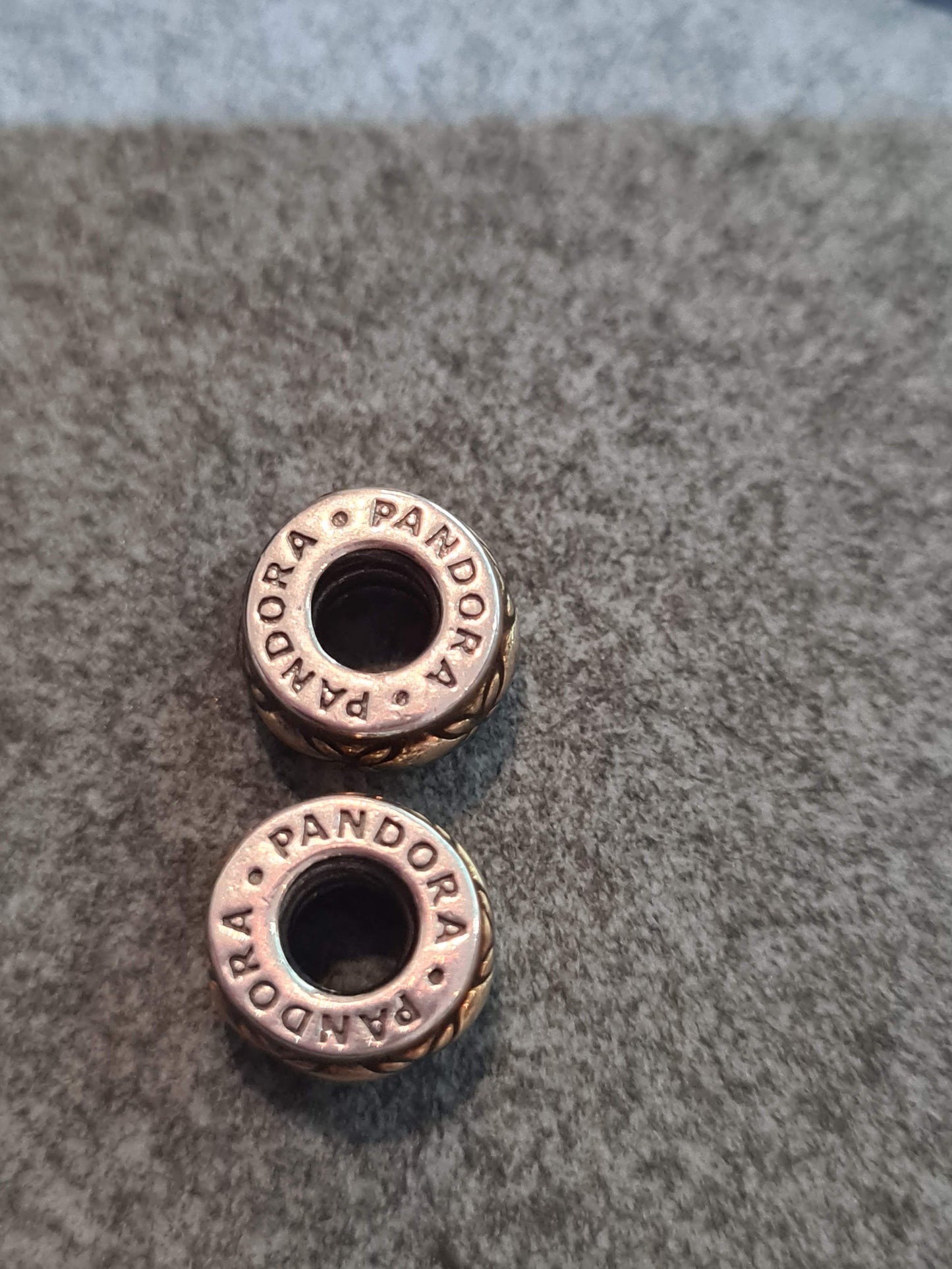 Genuine Pandora Golden Dew Spacer Golden Brown Rare...