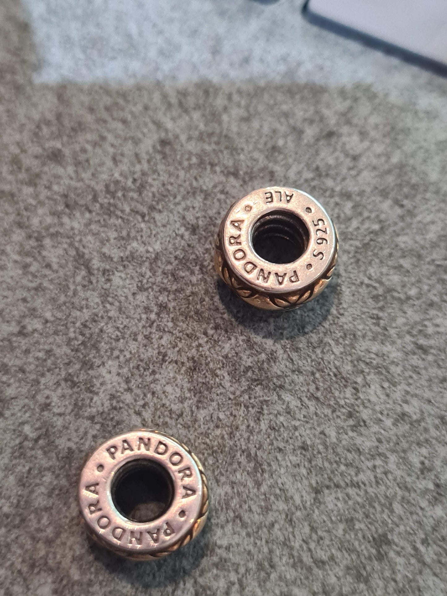 Genuine Pandora Golden Dew Spacer Golden Brown Rare...
