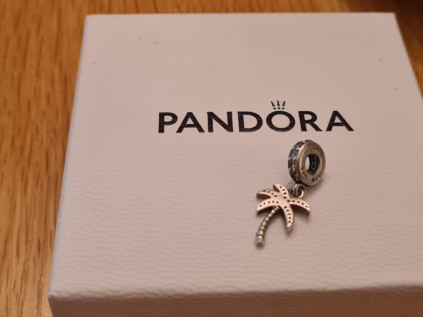 Genuine Pandora Pave Palm Tree Pave Dangle Charm