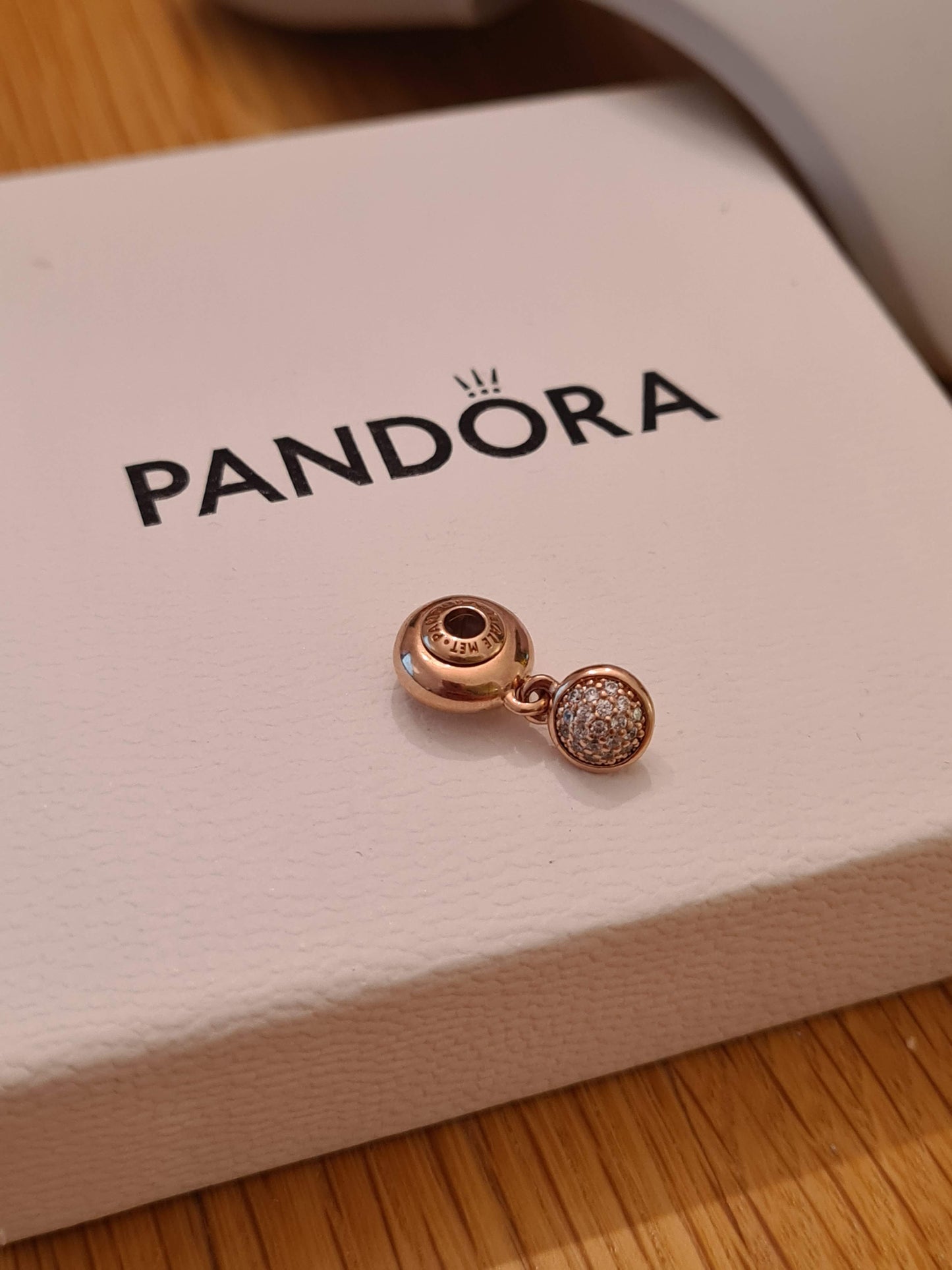 Genuine Pandora Brand New Rose Gold Hope Pave Dangle ESSENCE Charm