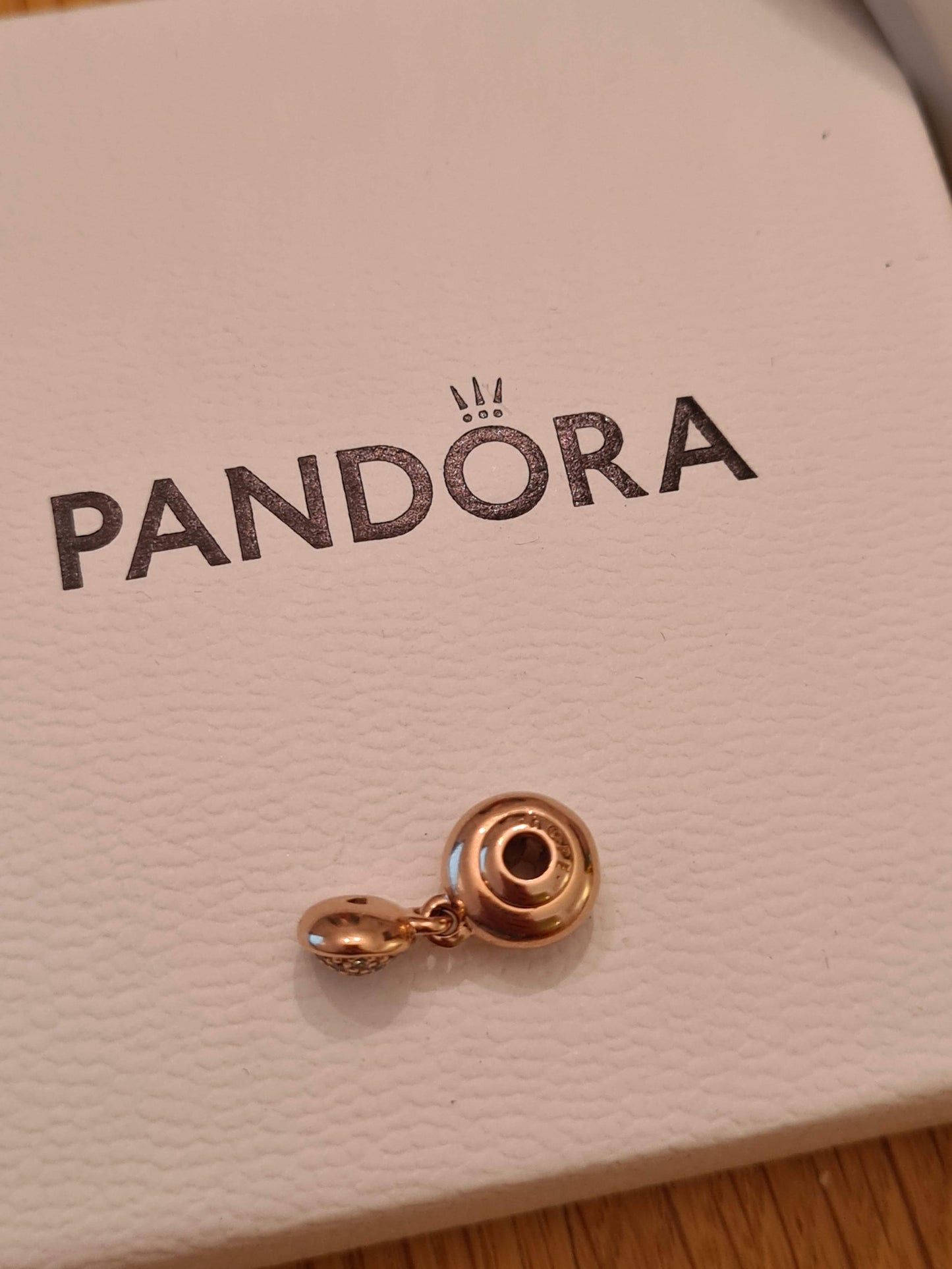 Genuine Pandora Brand New Rose Gold Hope Pave Dangle ESSENCE Charm