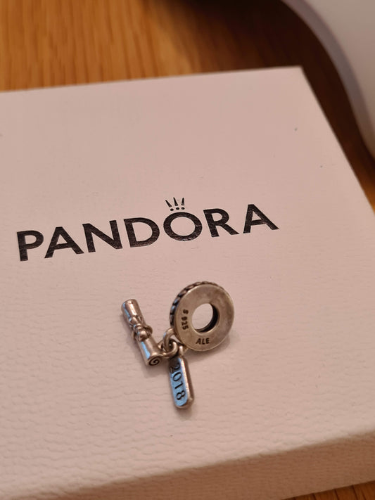 Genuine Pandora 2018 Graduation Scroll Dangle Charm Mortar Bored and Scroll