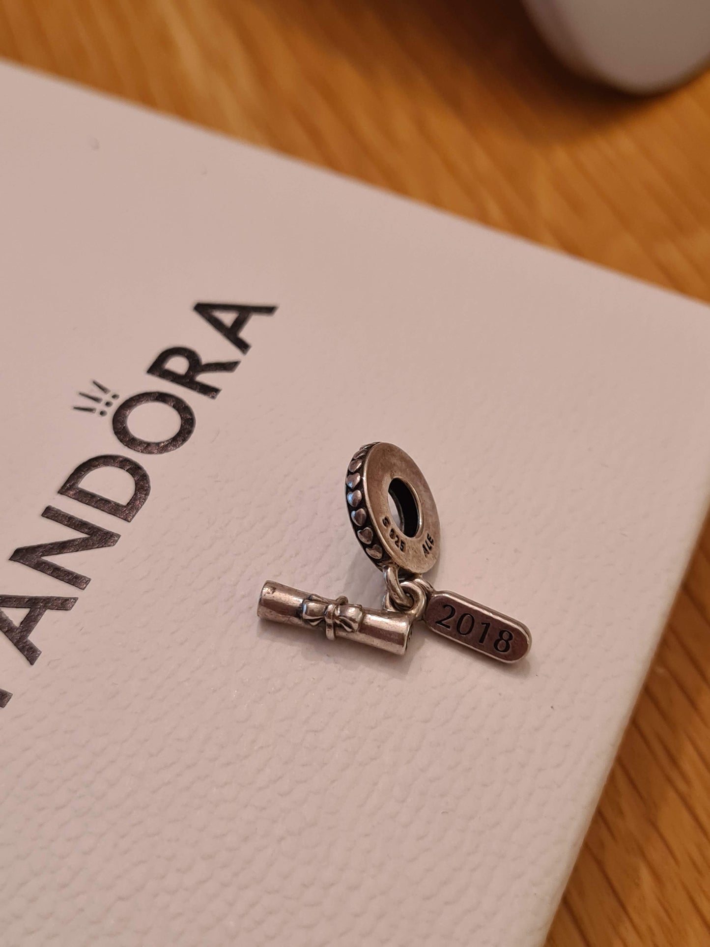 Genuine Pandora 2018 Graduation Scroll Dangle Charm Mortar Bored and Scroll