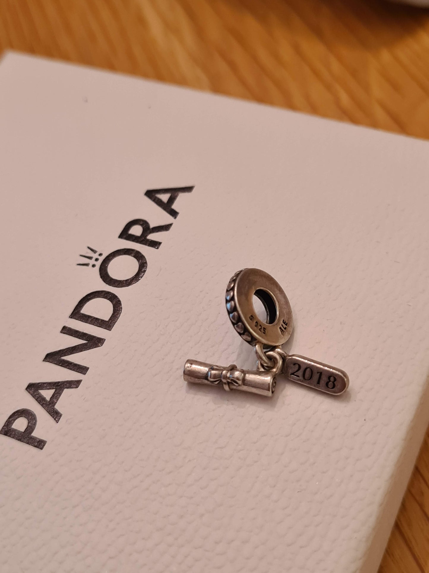 Genuine Pandora 2018 Graduation Scroll Dangle Charm Mortar Bored and Scroll