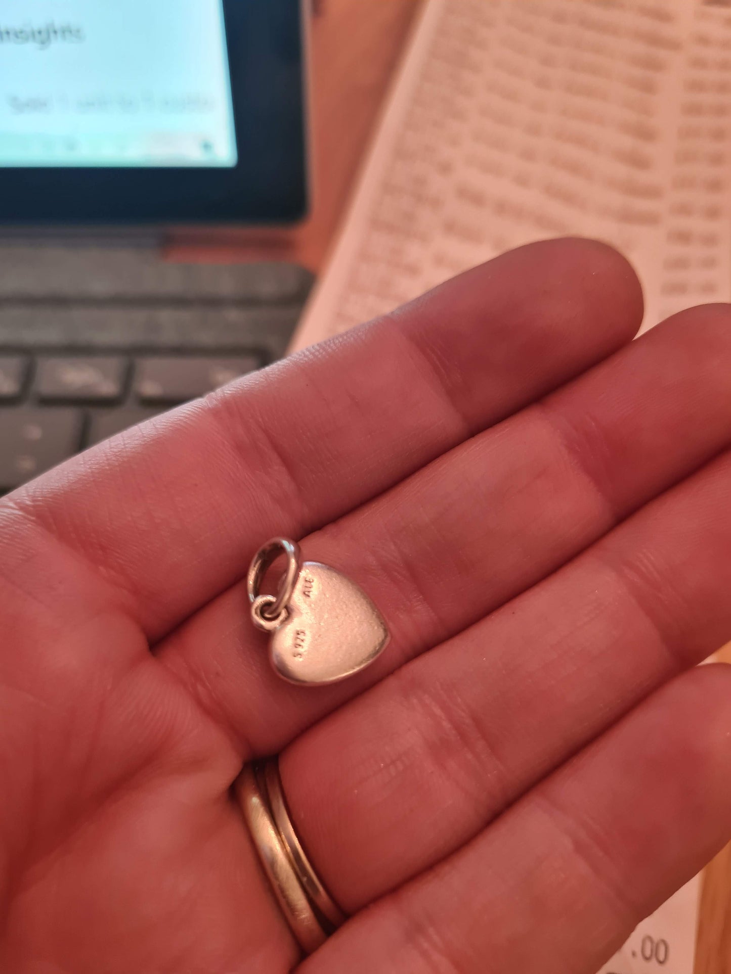 Genuine Pandora Logo Heart Pendant Clear CZ Dangle Charm