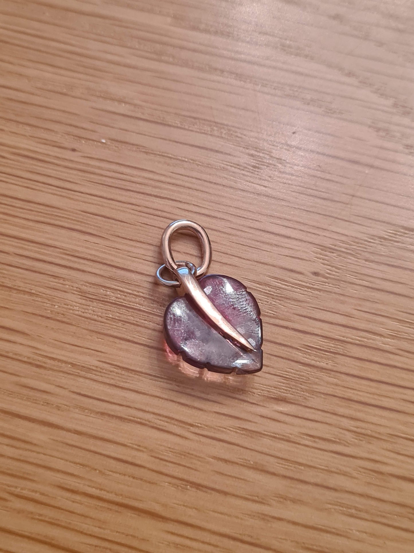 Genuine Pandora Brand New Murano Glass Rose Gold Leaf Pave Line