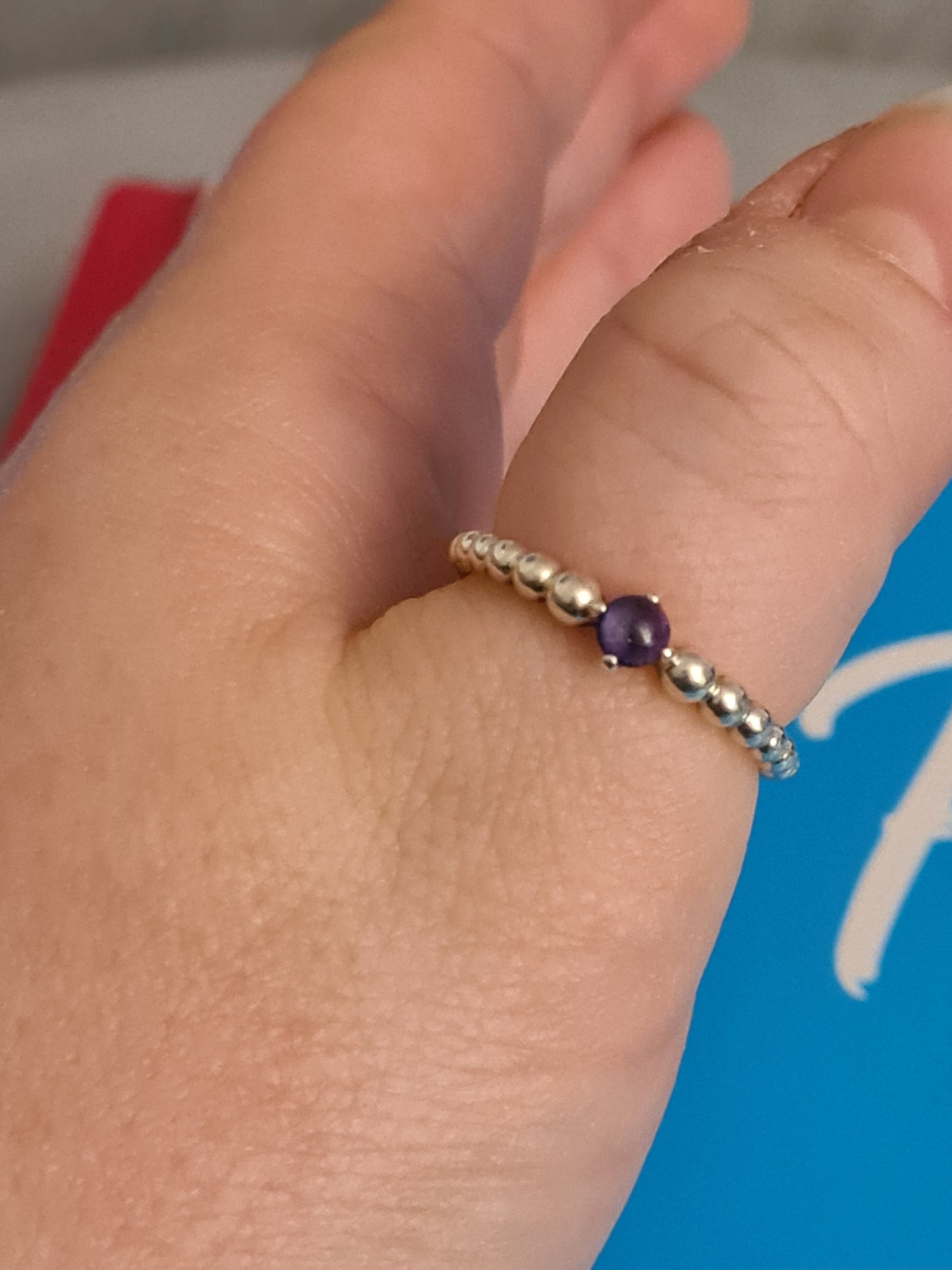Genuine Pandora Birthstone Amythst Ring February Size 60