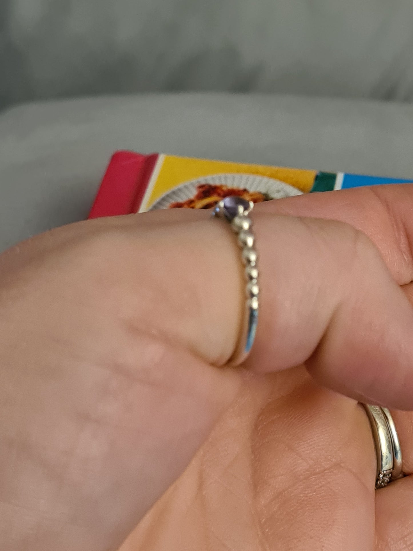 Genuine Pandora Birthstone Amythst Ring February Size 60