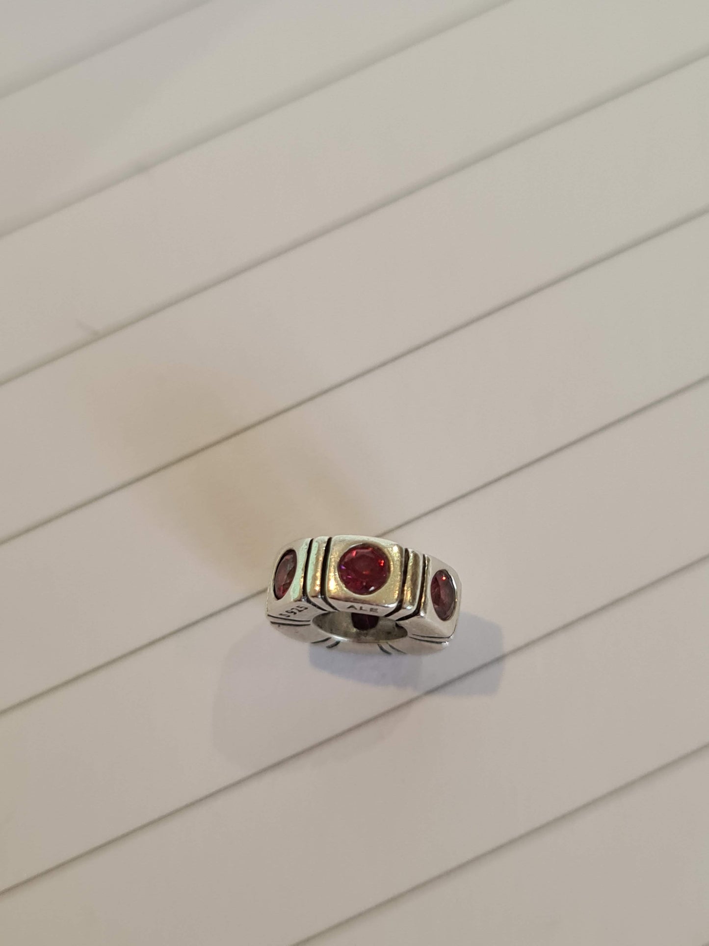 Genuine Pandora Dark Pink Cerise Spacers Charm with CZ