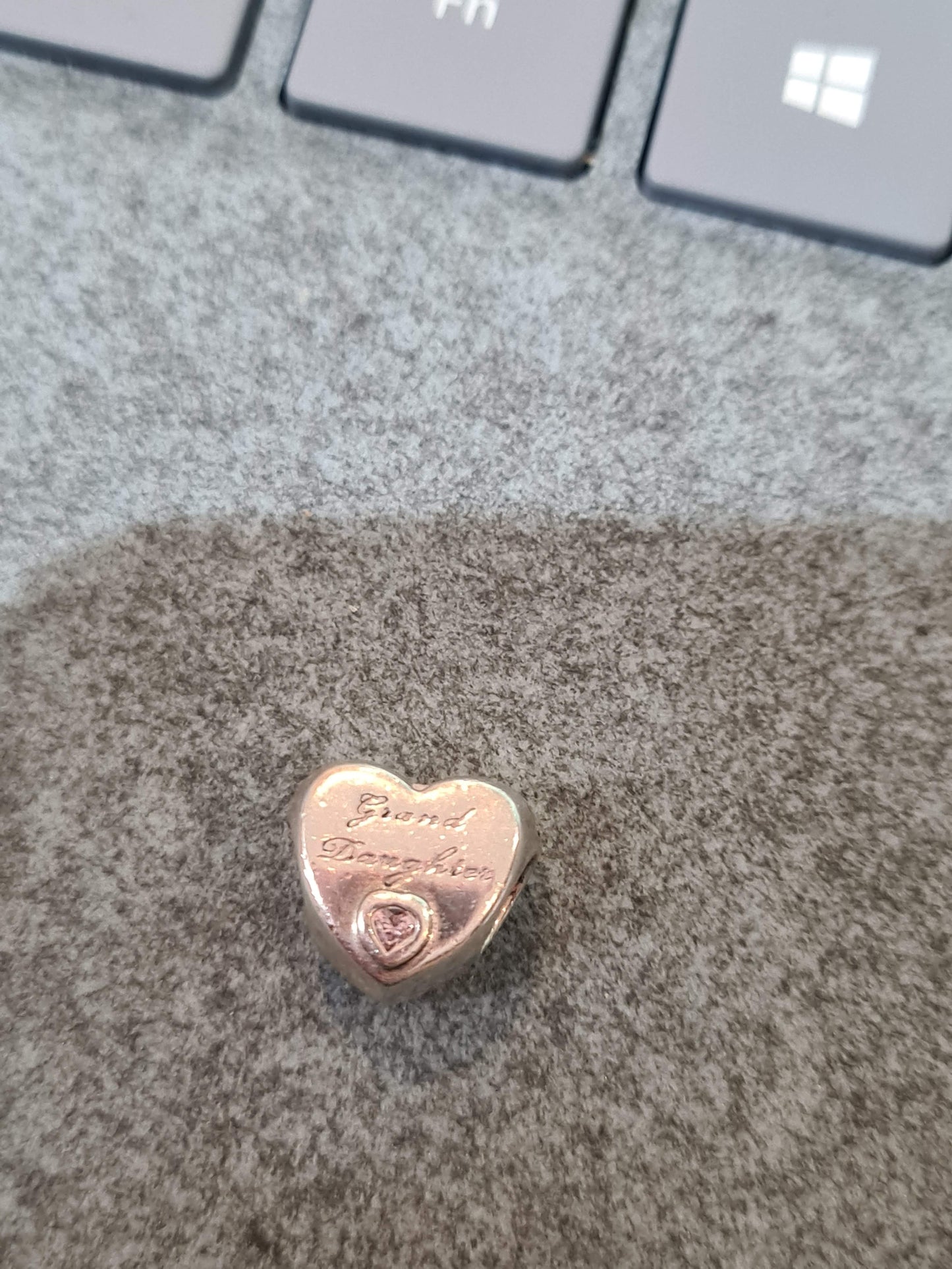 Genuine Pandora Grand Daughter Charm Heart With Stone