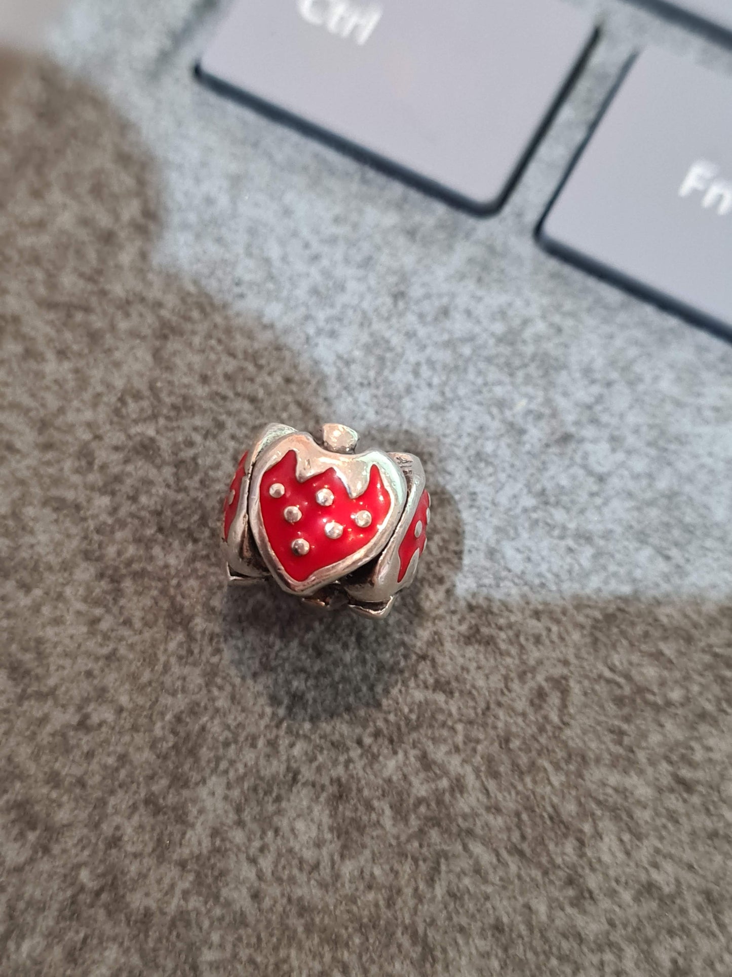 Genuine Pandora Red Enamel Sweet Strawberry Summer Charm
