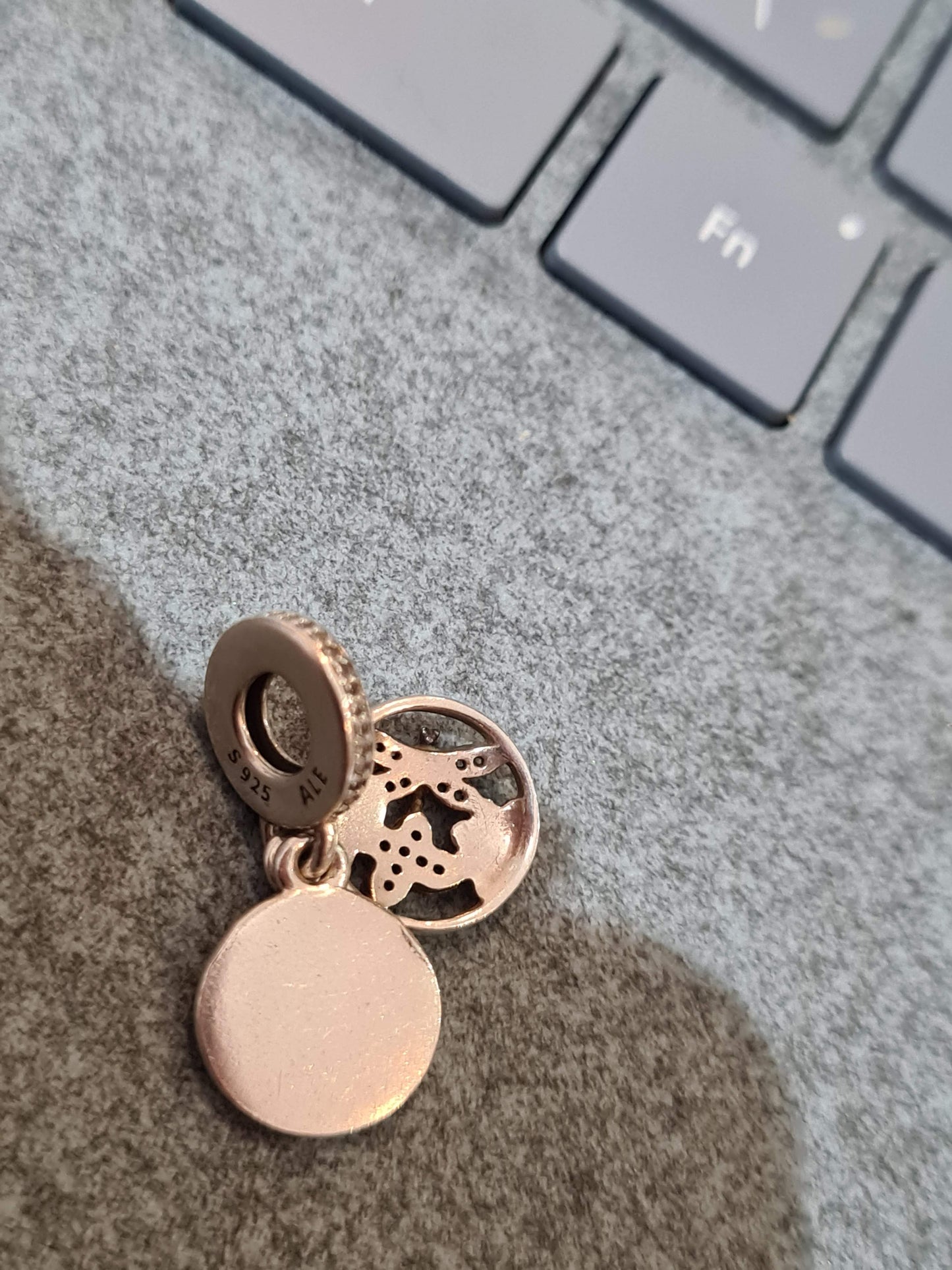 Genuine Pandora Dragonfly Pave Flower Cream Enamel Dangle Charm