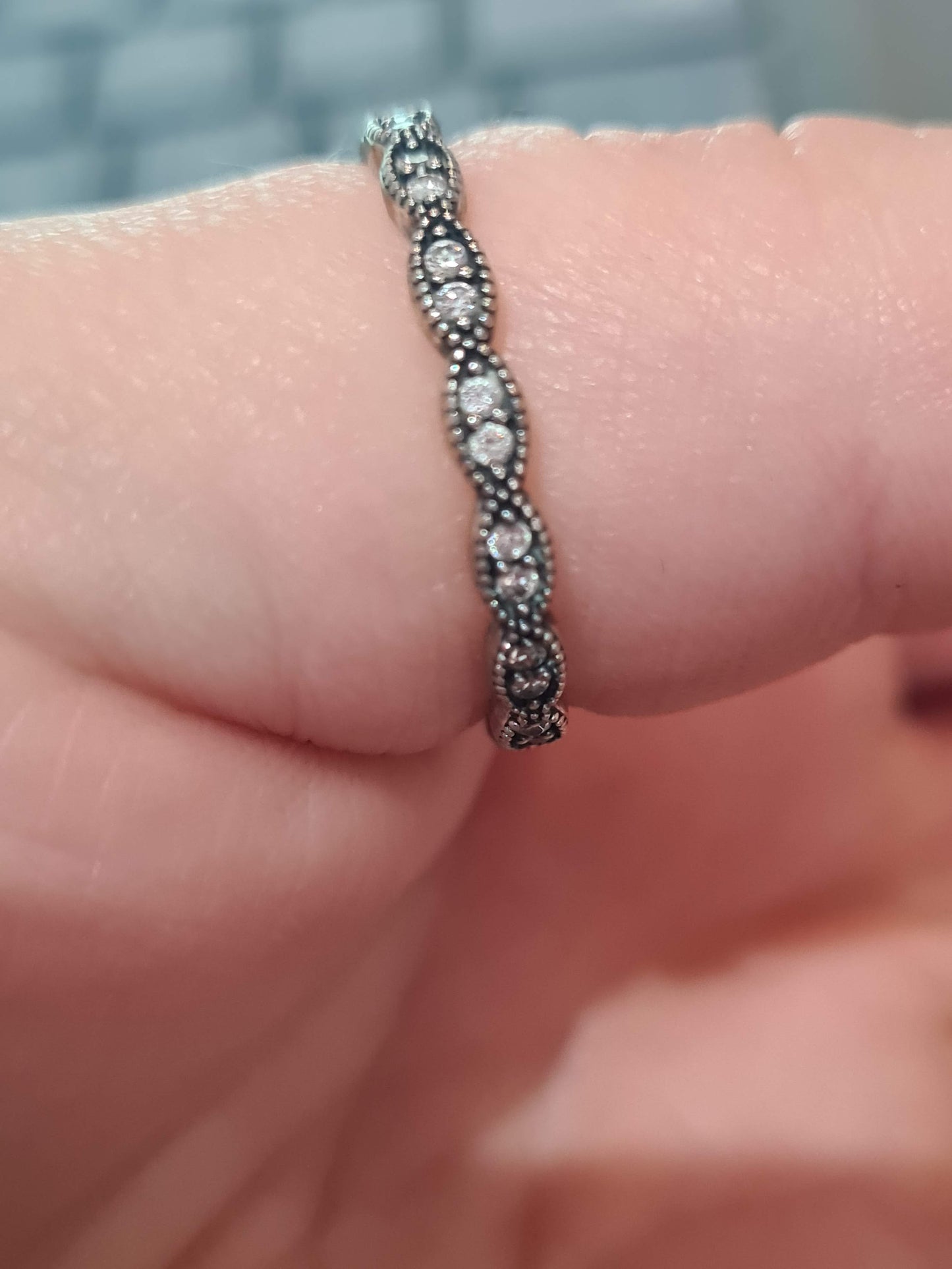 Genuine Pandora CZ Oval Eternity Sparkle Band in Size 54