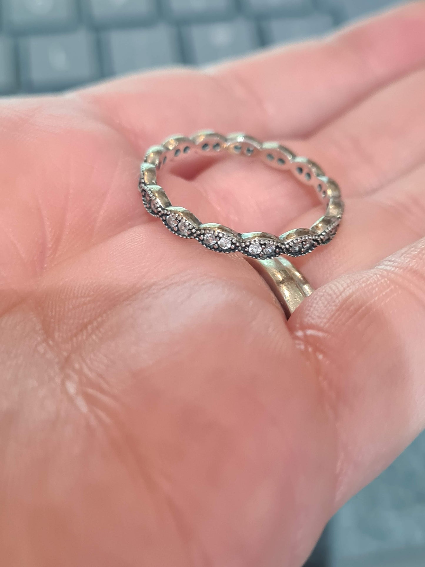 Genuine Pandora CZ Oval Eternity Sparkle Band in Size 54