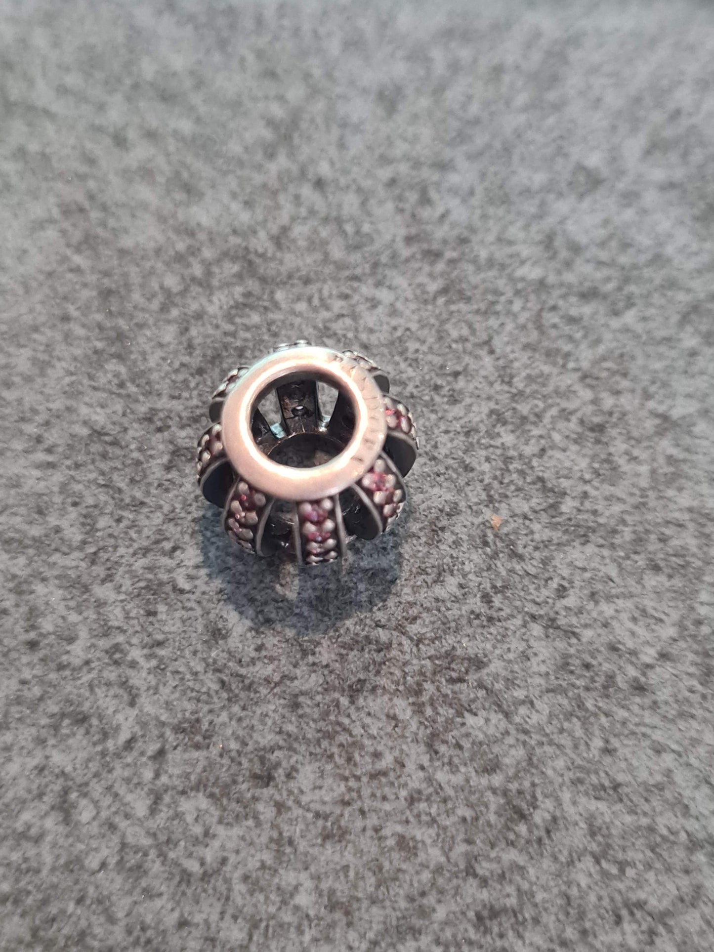 Genuine Pandora Pink/ Black/ Clear Pave Line Pave Charm Openwork