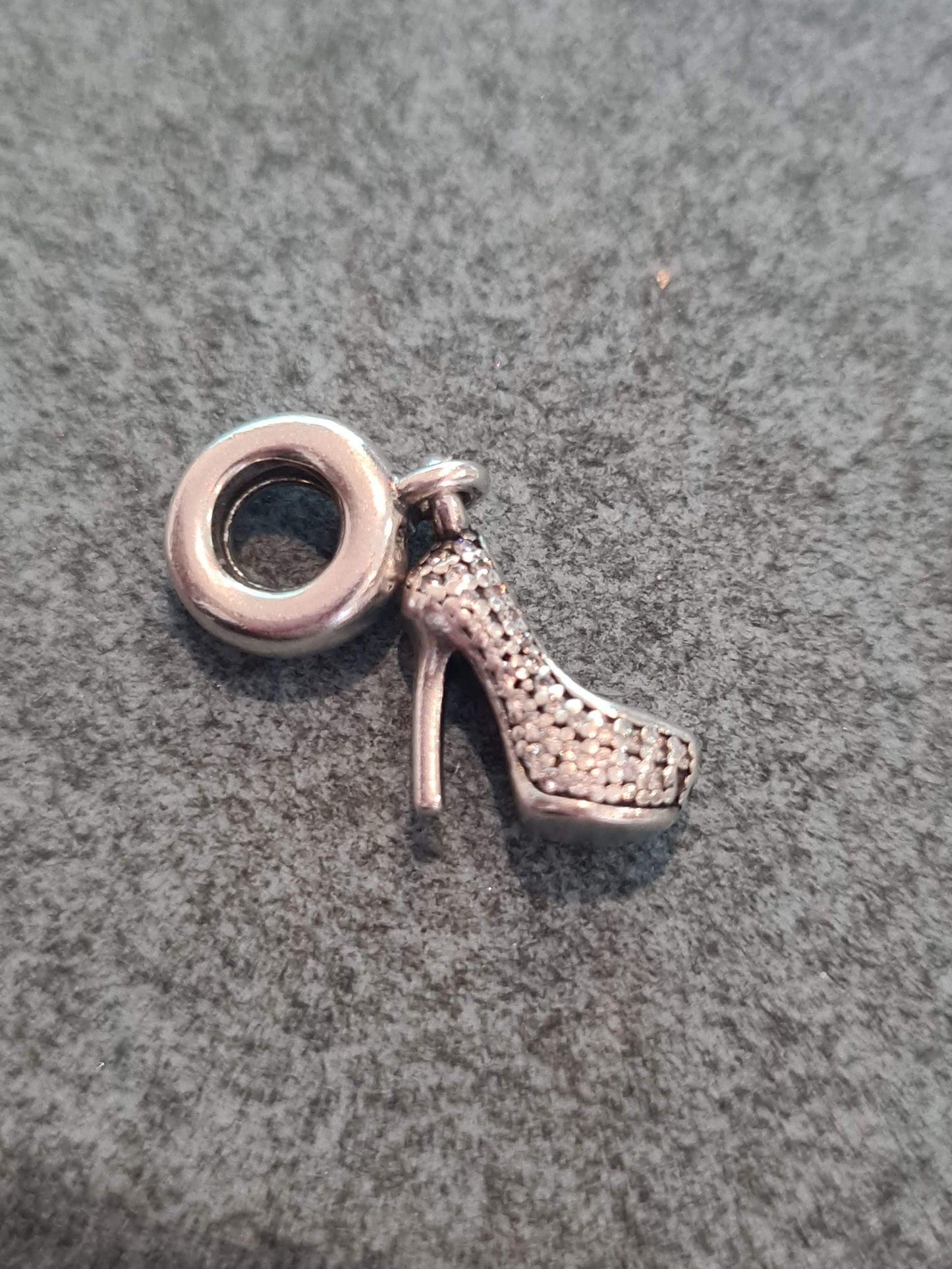 Genuine Pandora Pave Sparkling High Heel Shoe Charm Dangle