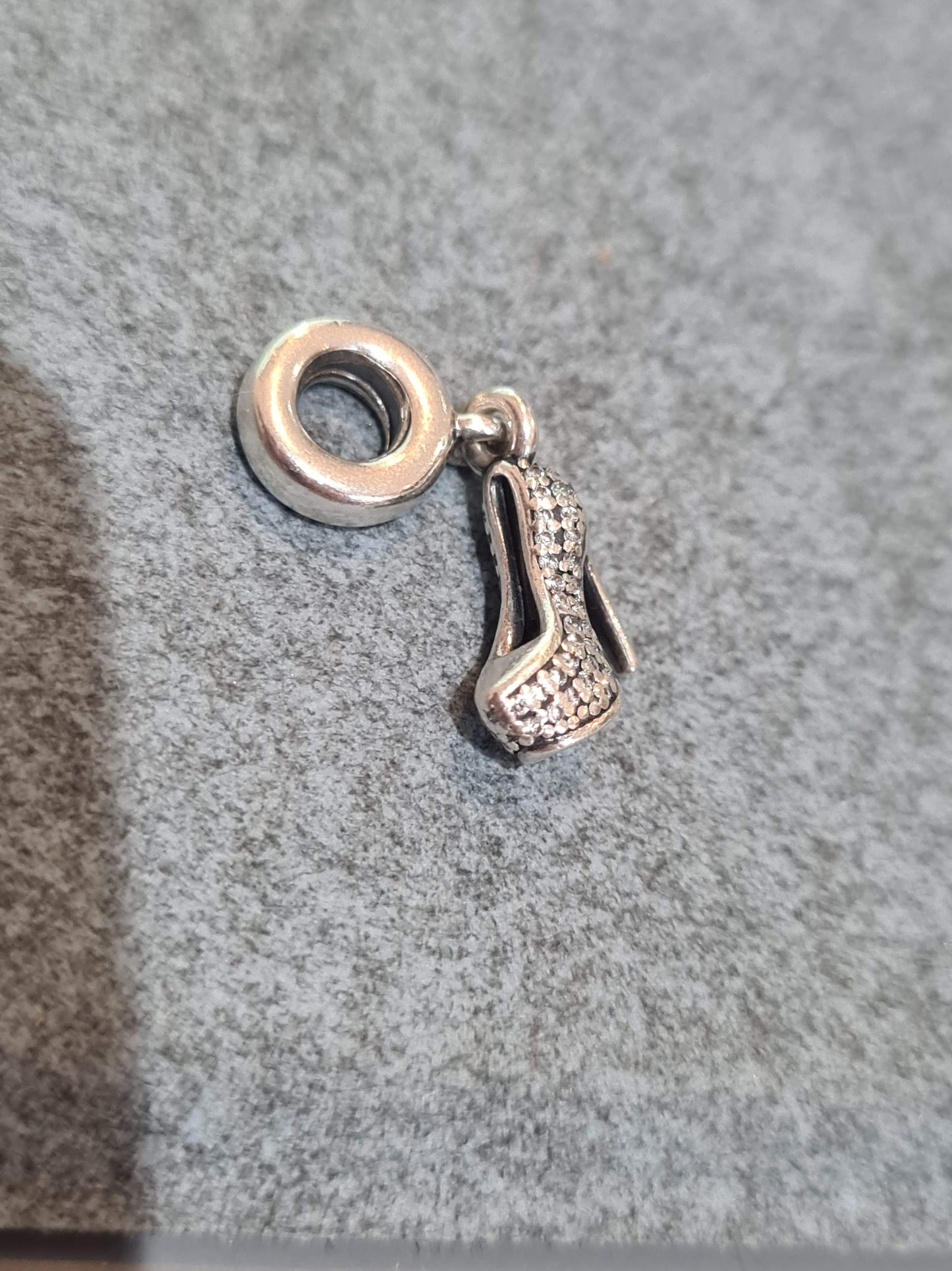 Genuine Pandora Pave Sparkling High Heel Shoe Charm Dangle