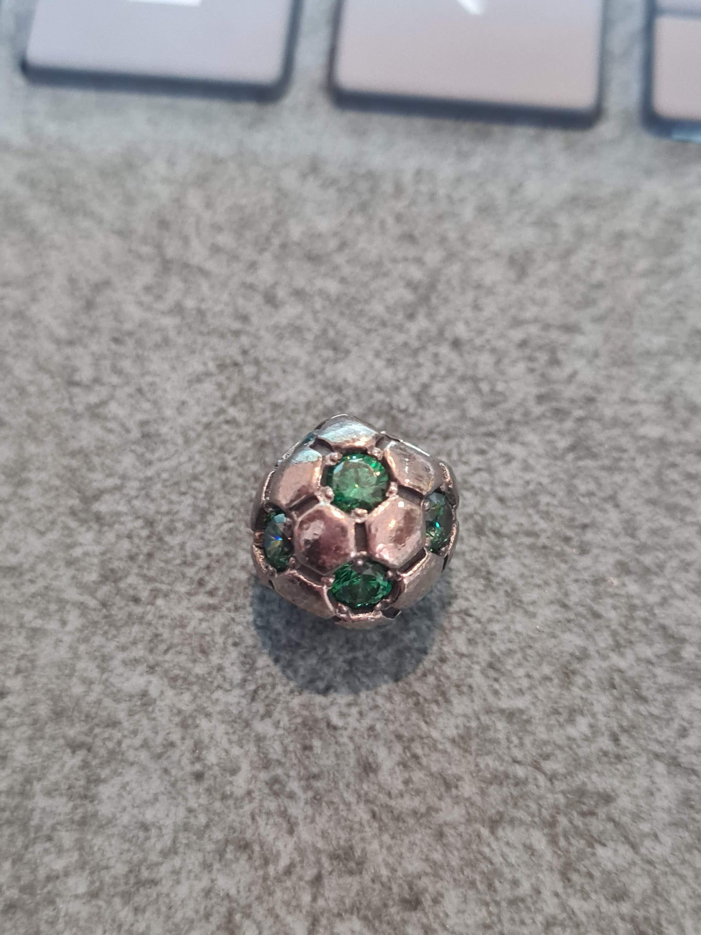 Genuine Pandora Green Football Charm HTF Rare