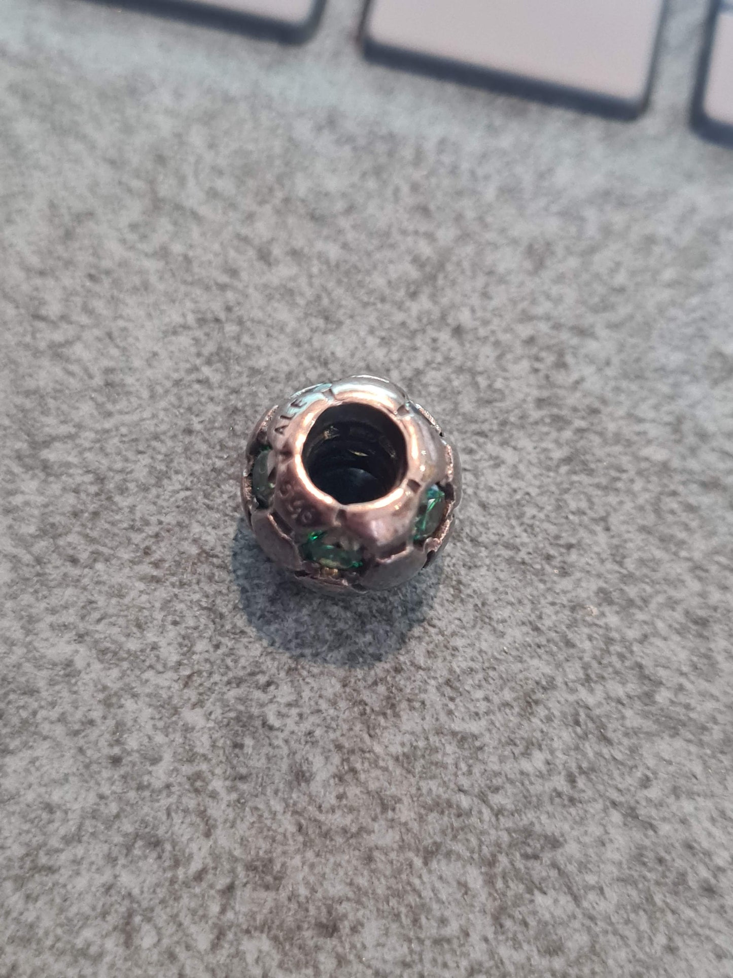 Genuine Pandora Green Football Charm HTF Rare