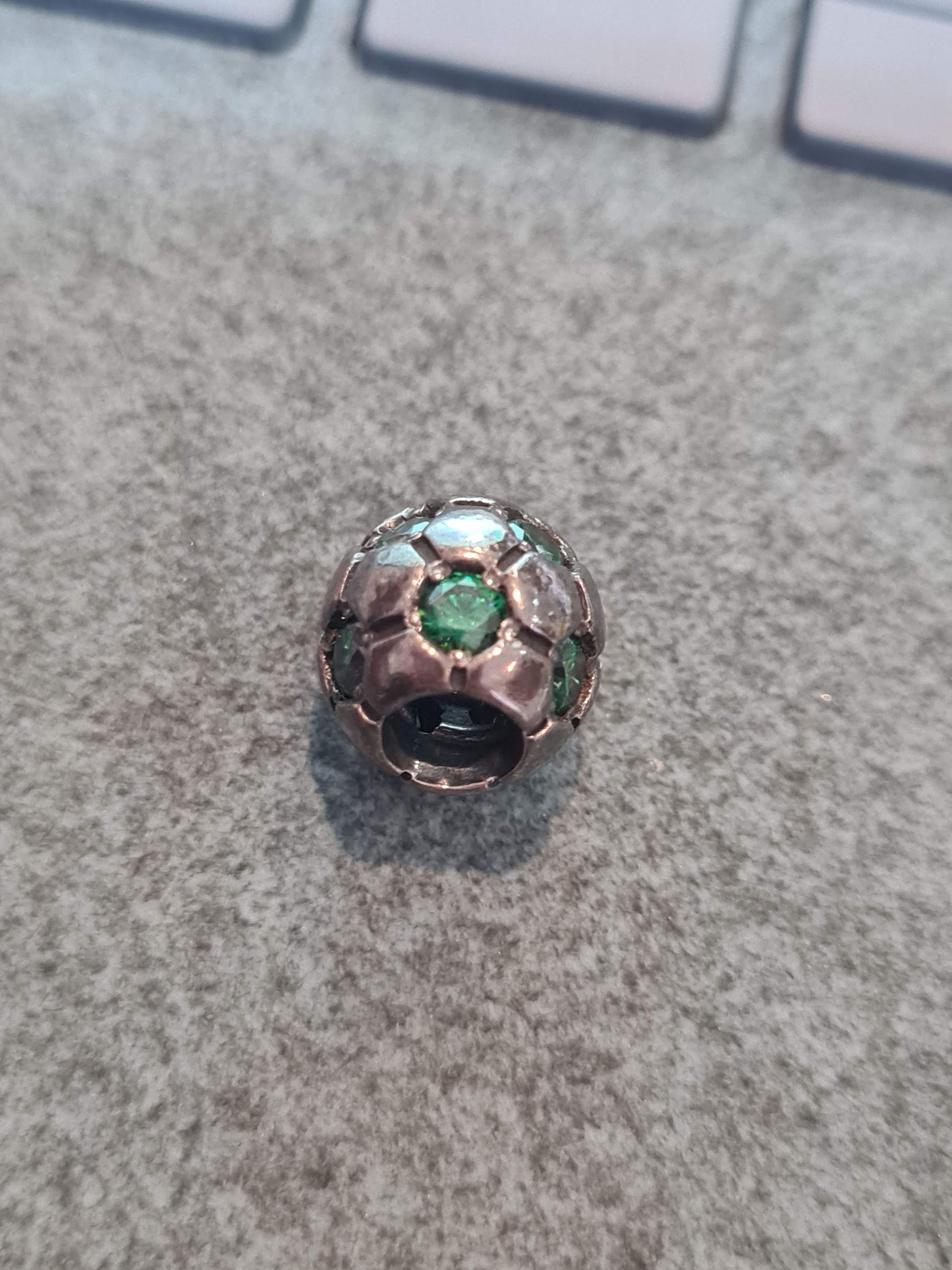 Genuine Pandora Green Football Charm HTF Rare