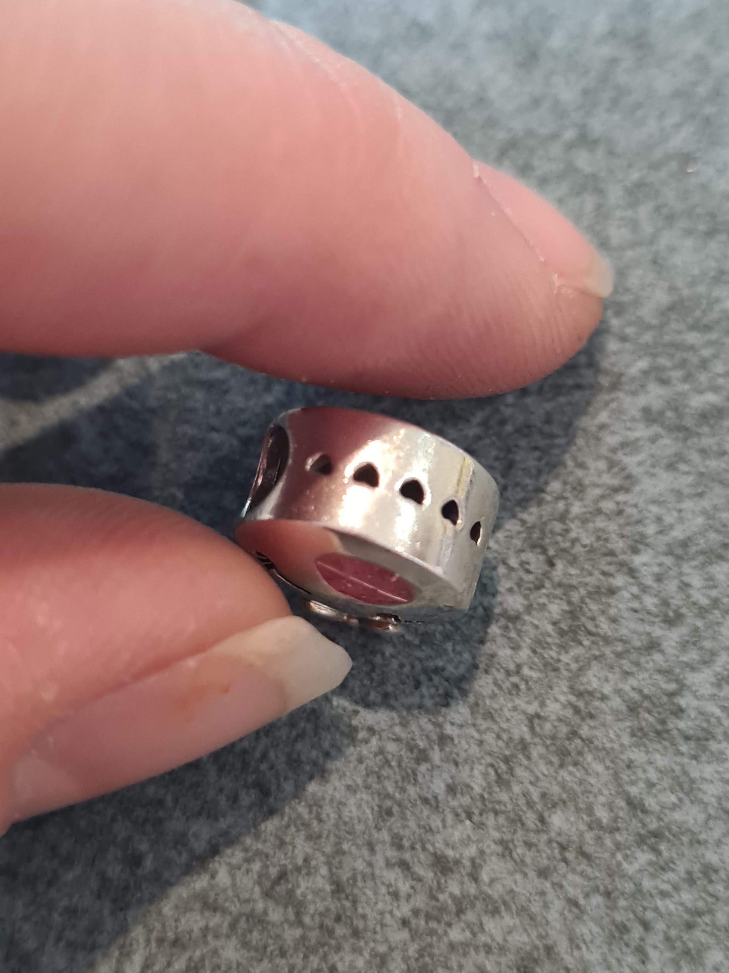 Genuine Pandora Wink Face Emoji Charm with Pink Enamel Lips