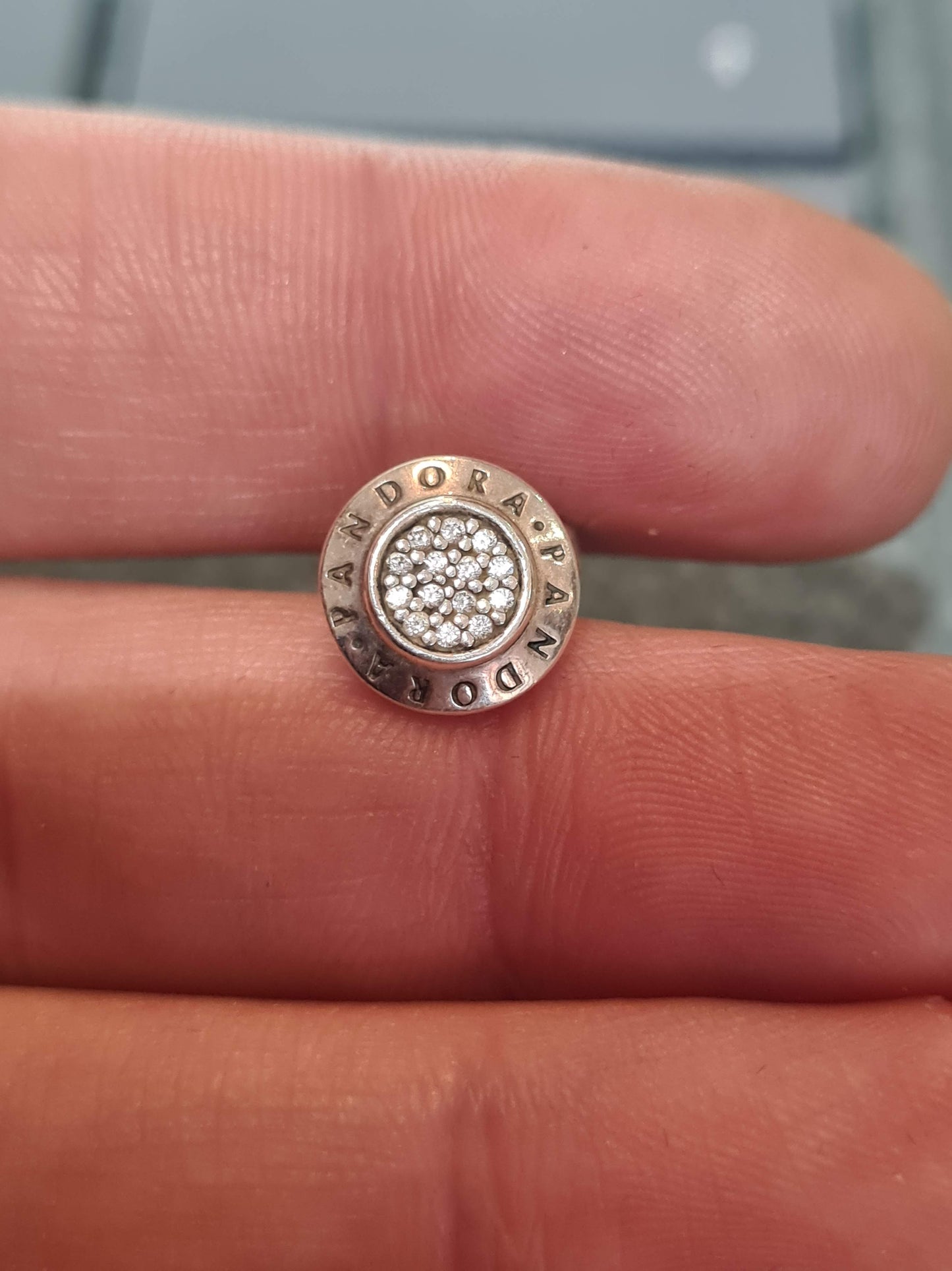 Genuine Pandora Logo Pave Earring Studs