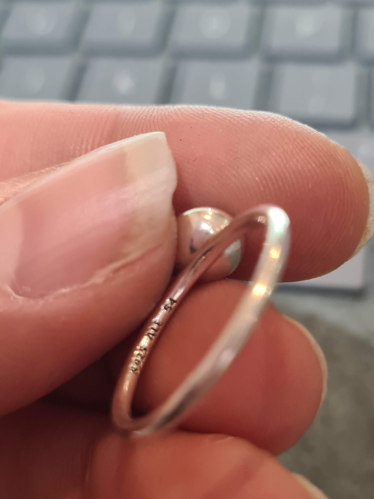 Genuine Pandora Grey Birthstone Ring is Size 54..