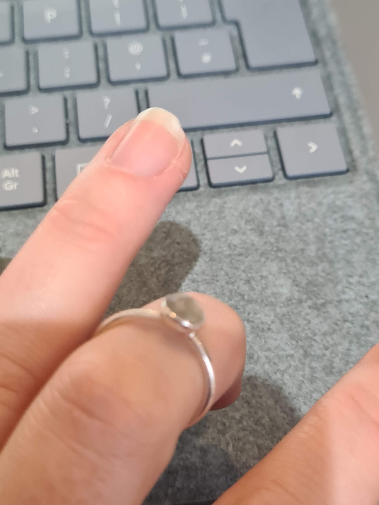 Genuine Pandora Grey Birthstone Ring is Size 54..