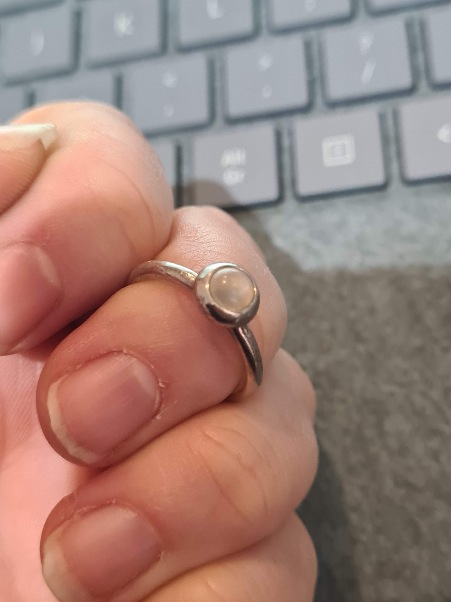 Genuine Pandora Clear Cabochon Ring in Size 56