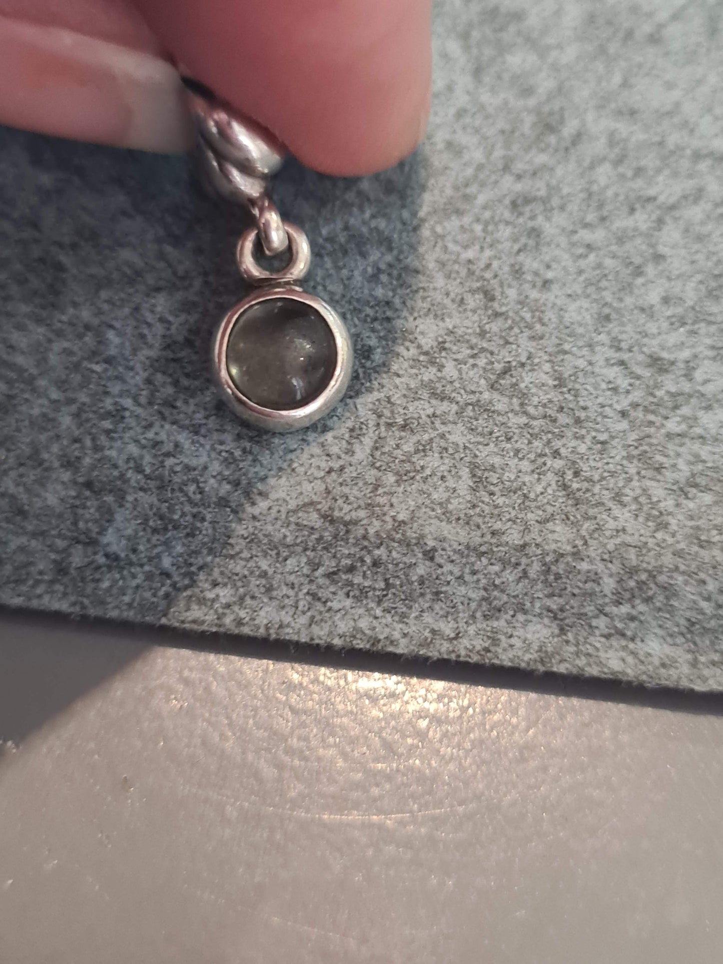 Genuine Pandora Pale Lime Green Dangle Glass Droplet Retired Charm