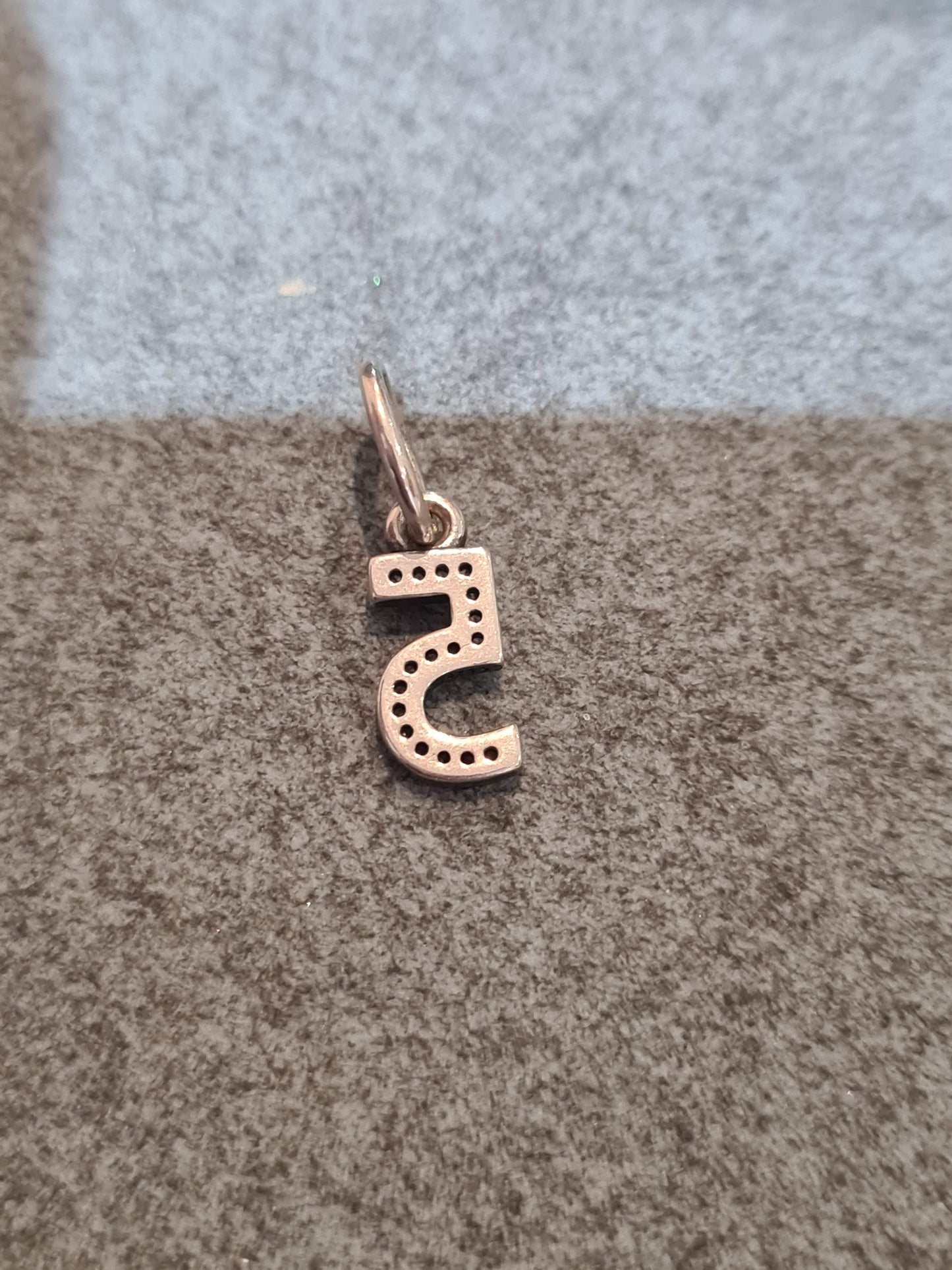 Genuine Pandora Number 5 Dangle Pave Charm