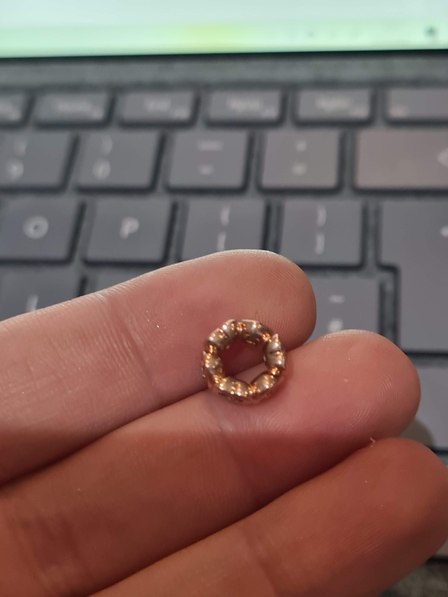 Genuine Pandora Rose Gold Heart Clear Spacers x2