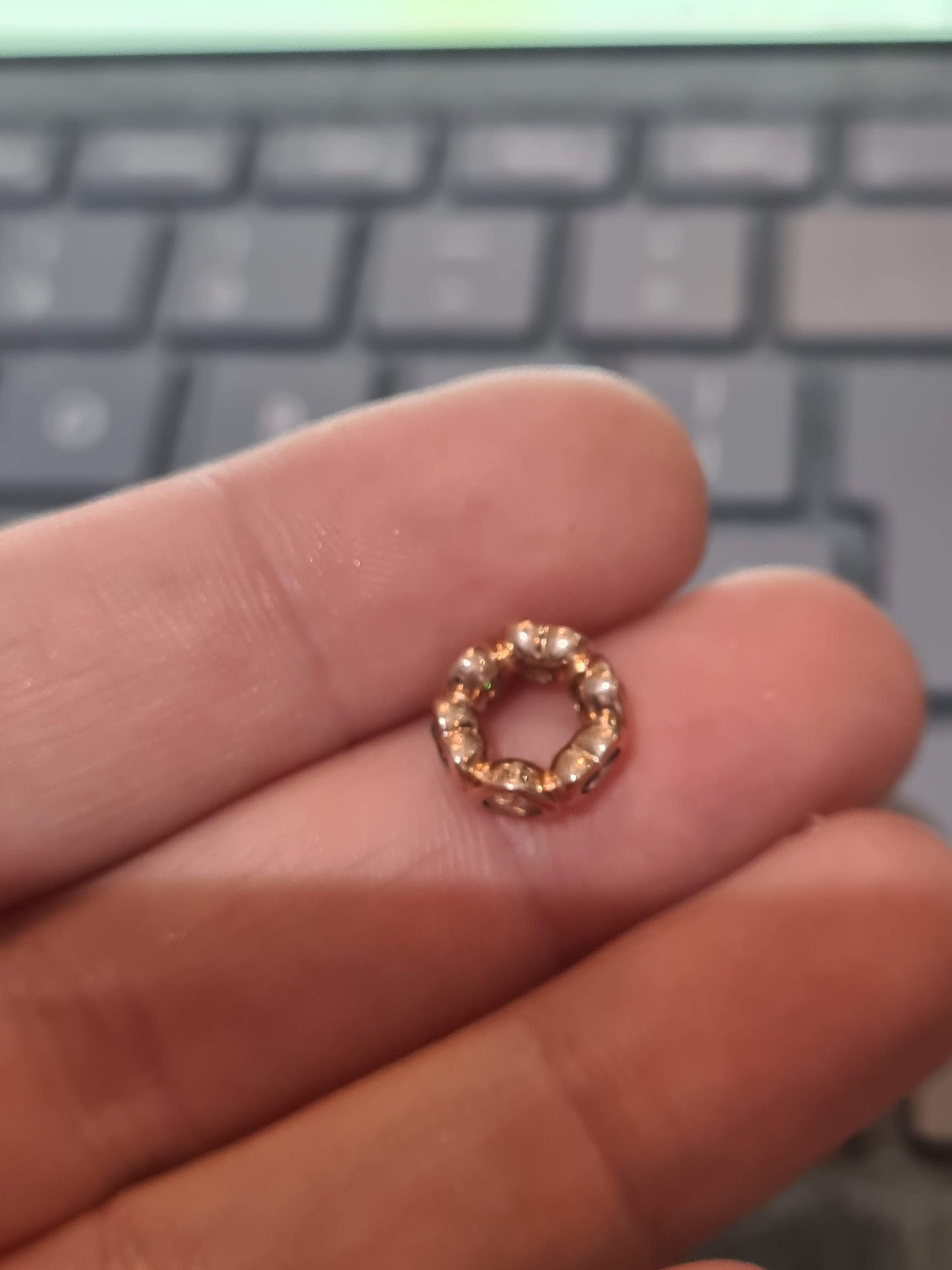 Genuine Pandora Rose Gold Heart Clear Spacers x2