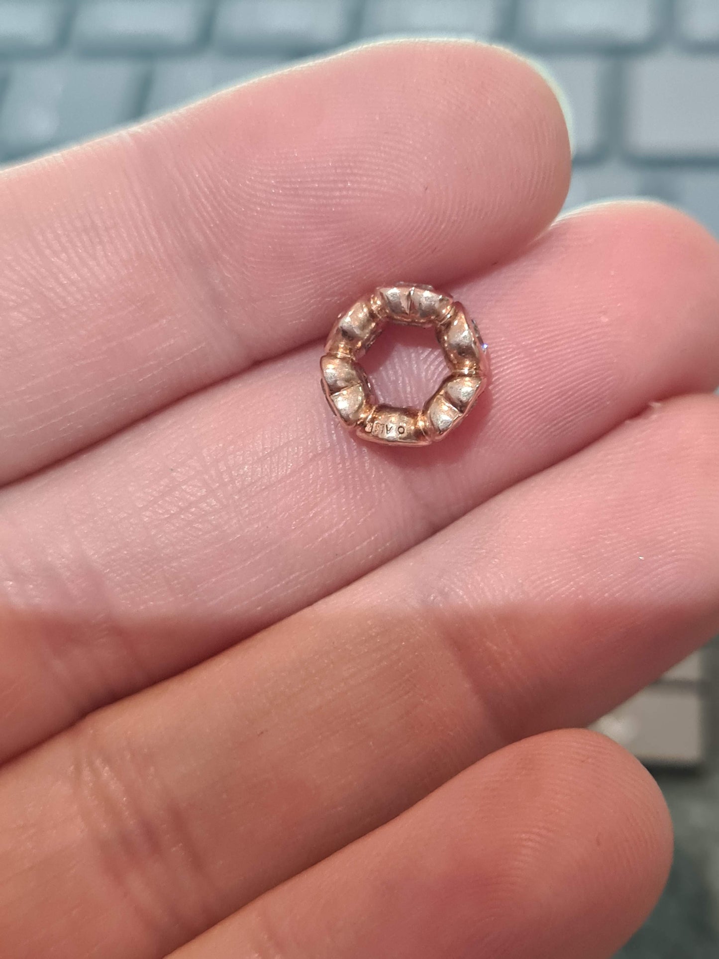 Genuine Pandora Rose Gold Heart Clear Spacers x2