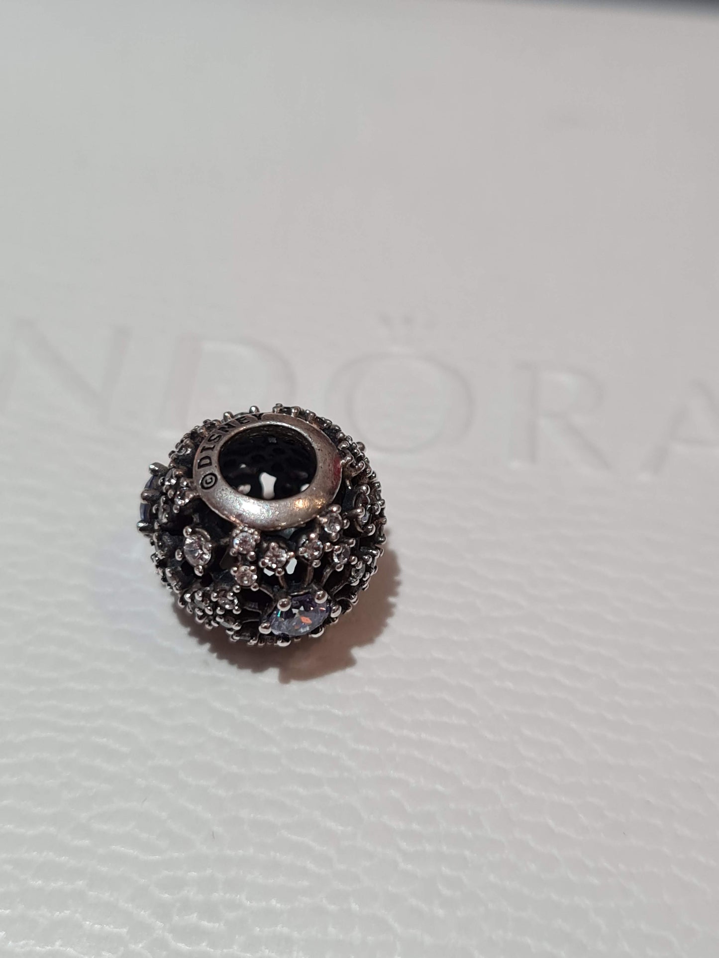 Genuine Pandora Disney Cinderella's Wish Pave Sparkle Snowflake Blue and Clear Charm Large