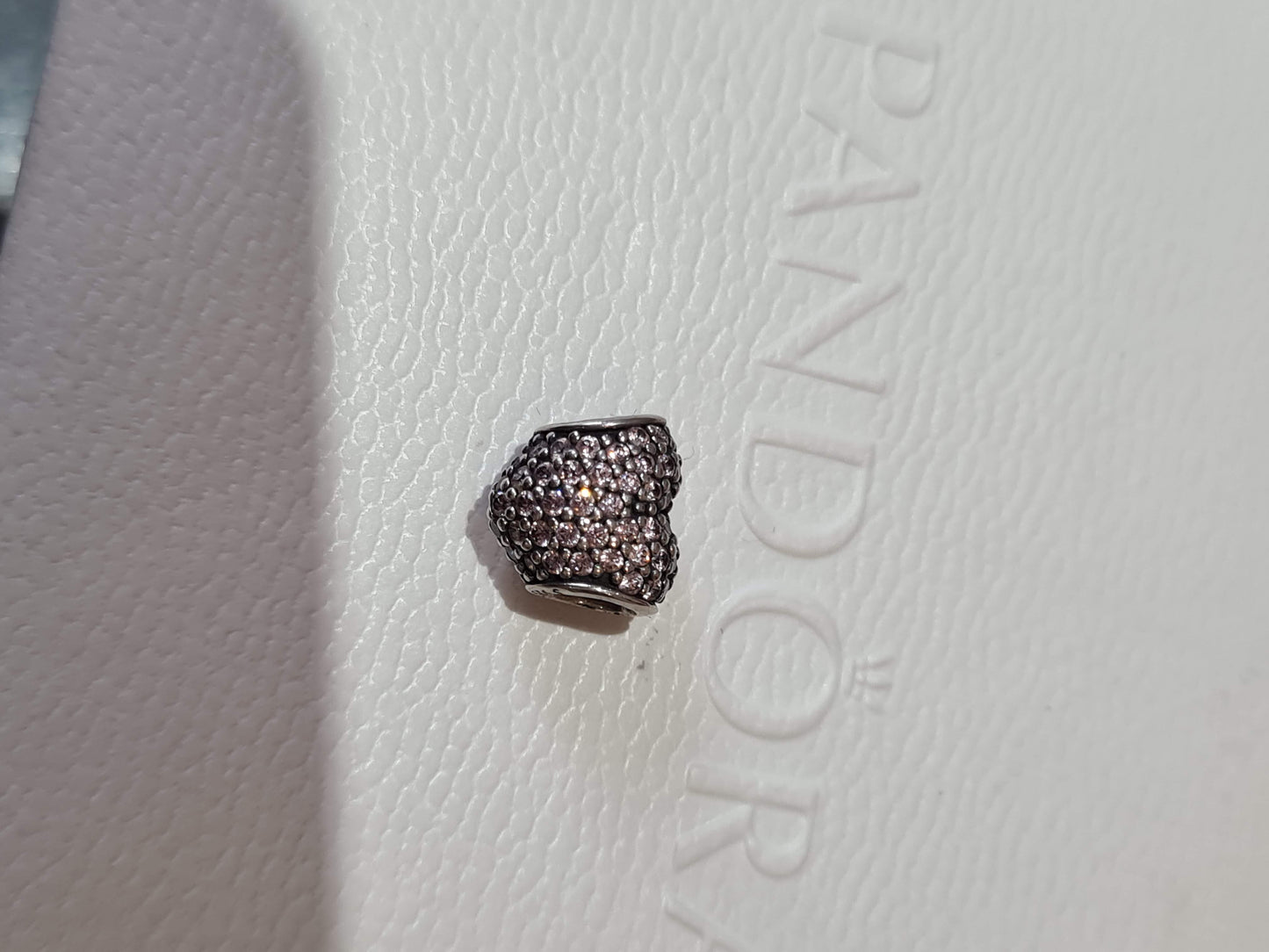 Genuine Pandora Silver Clear Pave Sparkle Heart Charm