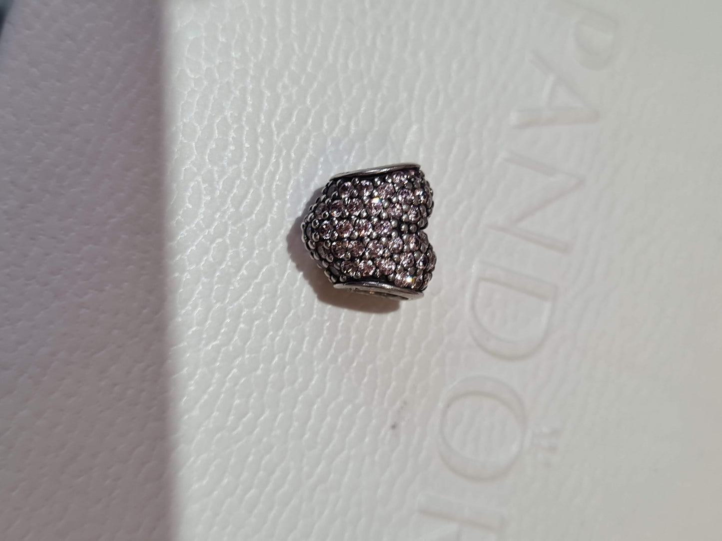 Genuine Pandora Silver Clear Pave Sparkle Heart Charm