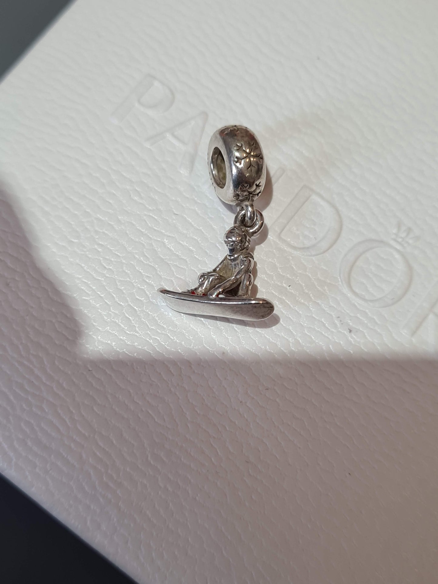 Genuine Pandora Rare Snowbaord Snowboarder Christmas Winter Sport Charm