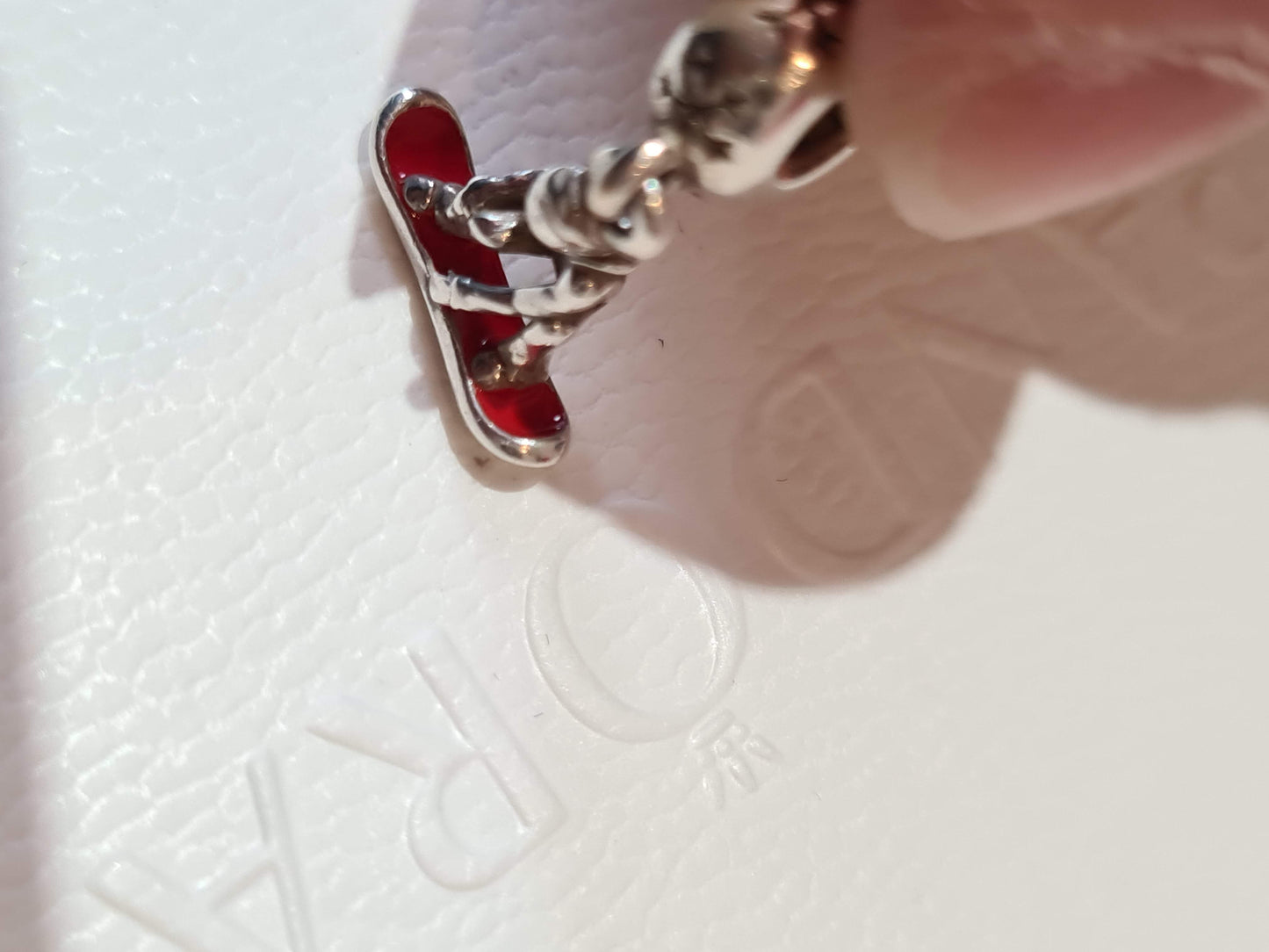 Genuine Pandora Rare Snowbaord Snowboarder Christmas Winter Sport Charm