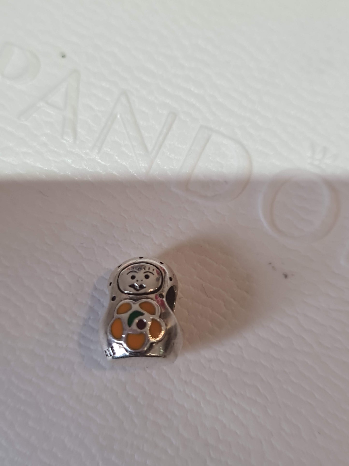 Genuine Pandora Russion Doll Rare Matryoshka Charm With Enamel Details
