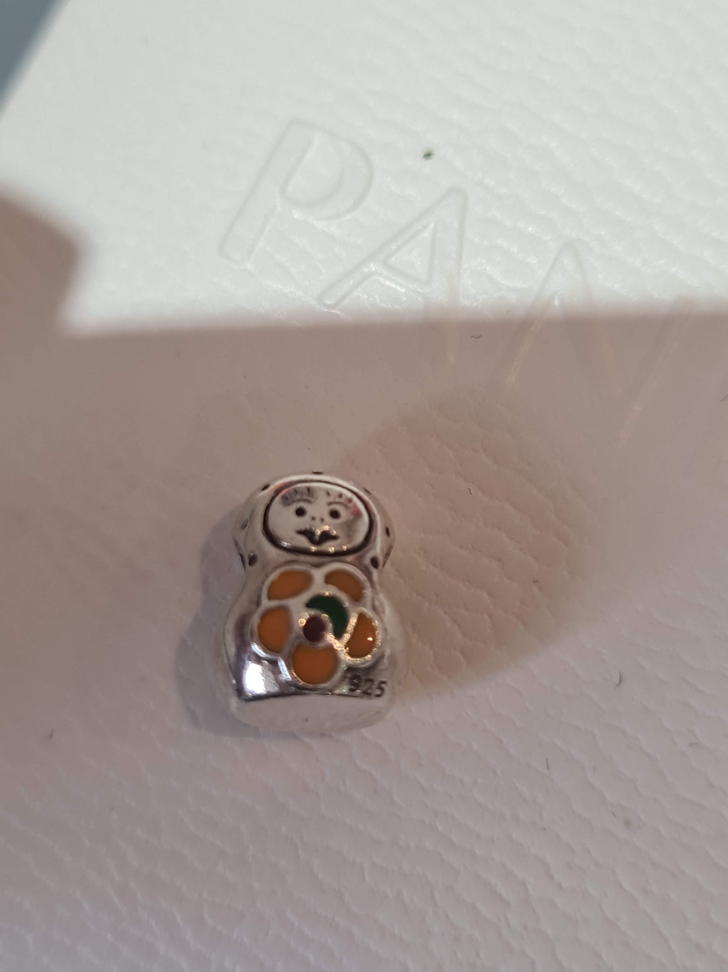 Genuine Pandora Russion Doll Rare Matryoshka Charm With Enamel Details