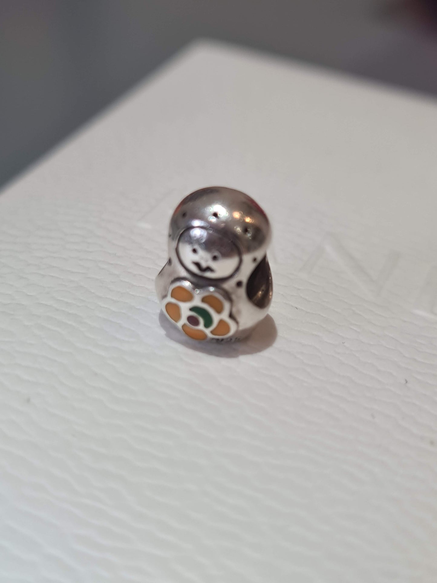 Genuine Pandora Russion Doll Rare Matryoshka Charm With Enamel Details