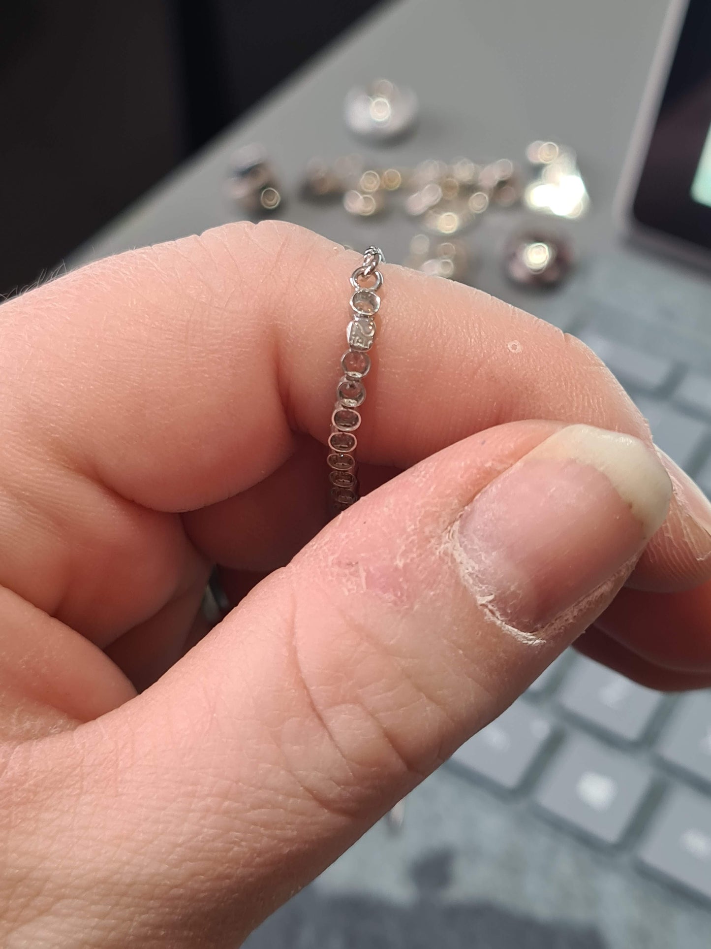 Genuine Pandora Slider Tennis Bracelet Size 2 Medium Multi-Coloured Rainbow