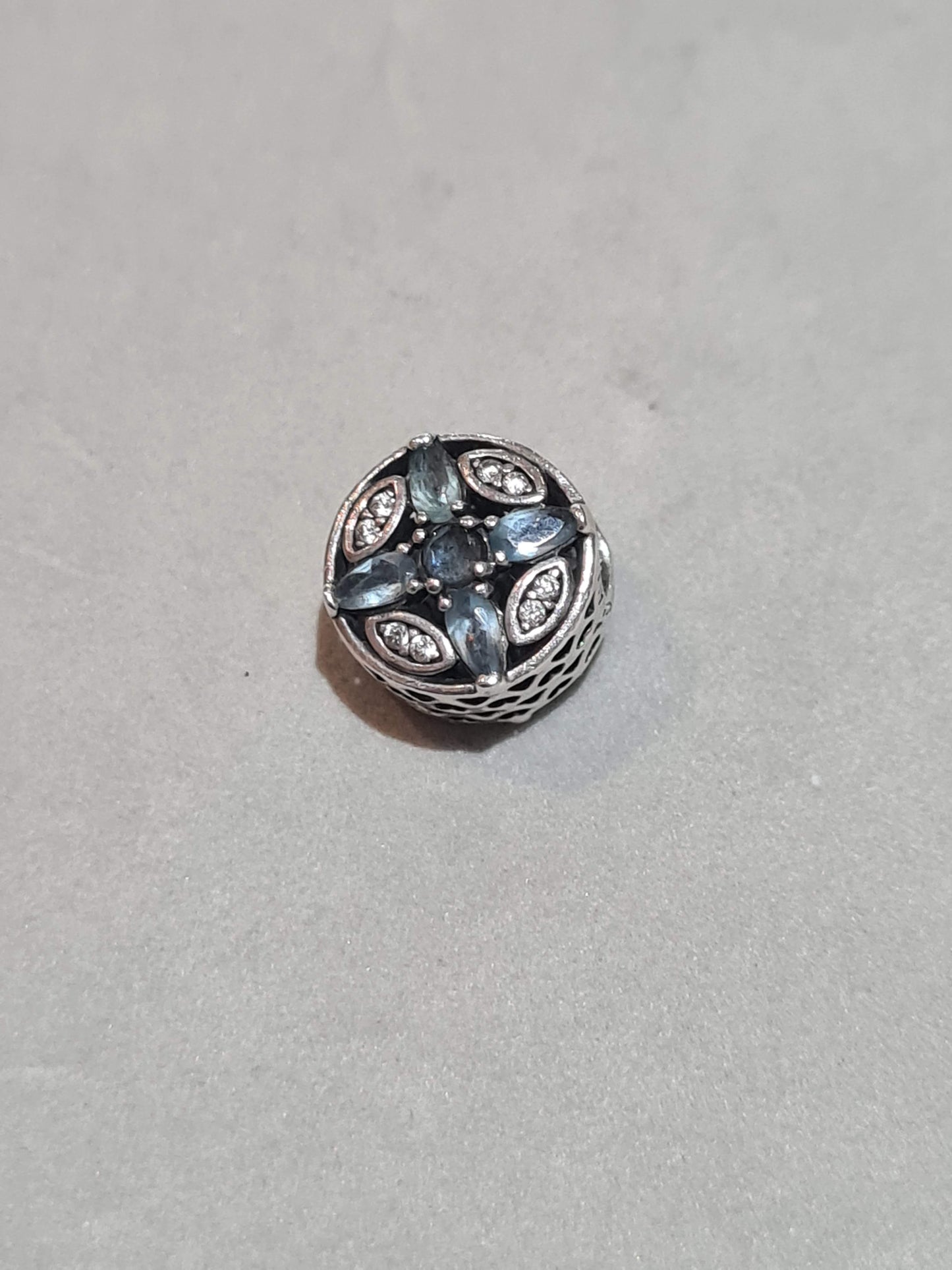 Genuine Pandora Blue Frozen Snowflake Cz Charm