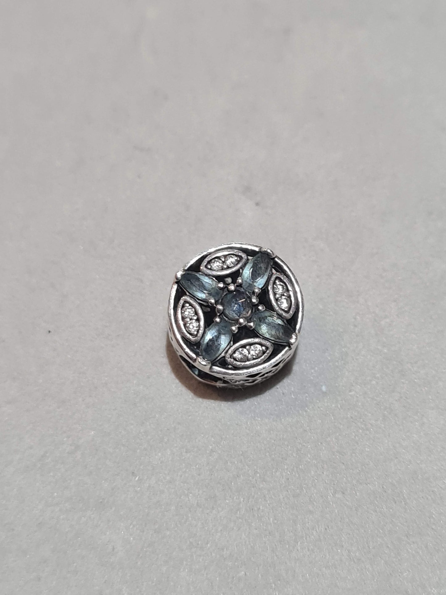 Genuine Pandora Blue Frozen Snowflake Cz Charm